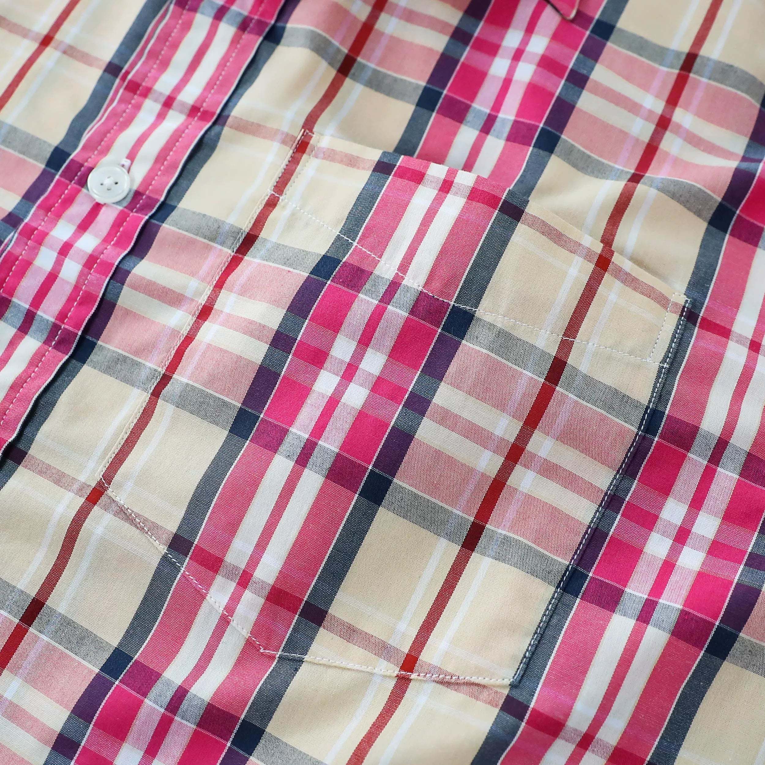 Dubinik? 3.2oz Mens Long Sleeve Casual Button Down Vintage Plaid Shirts#52023