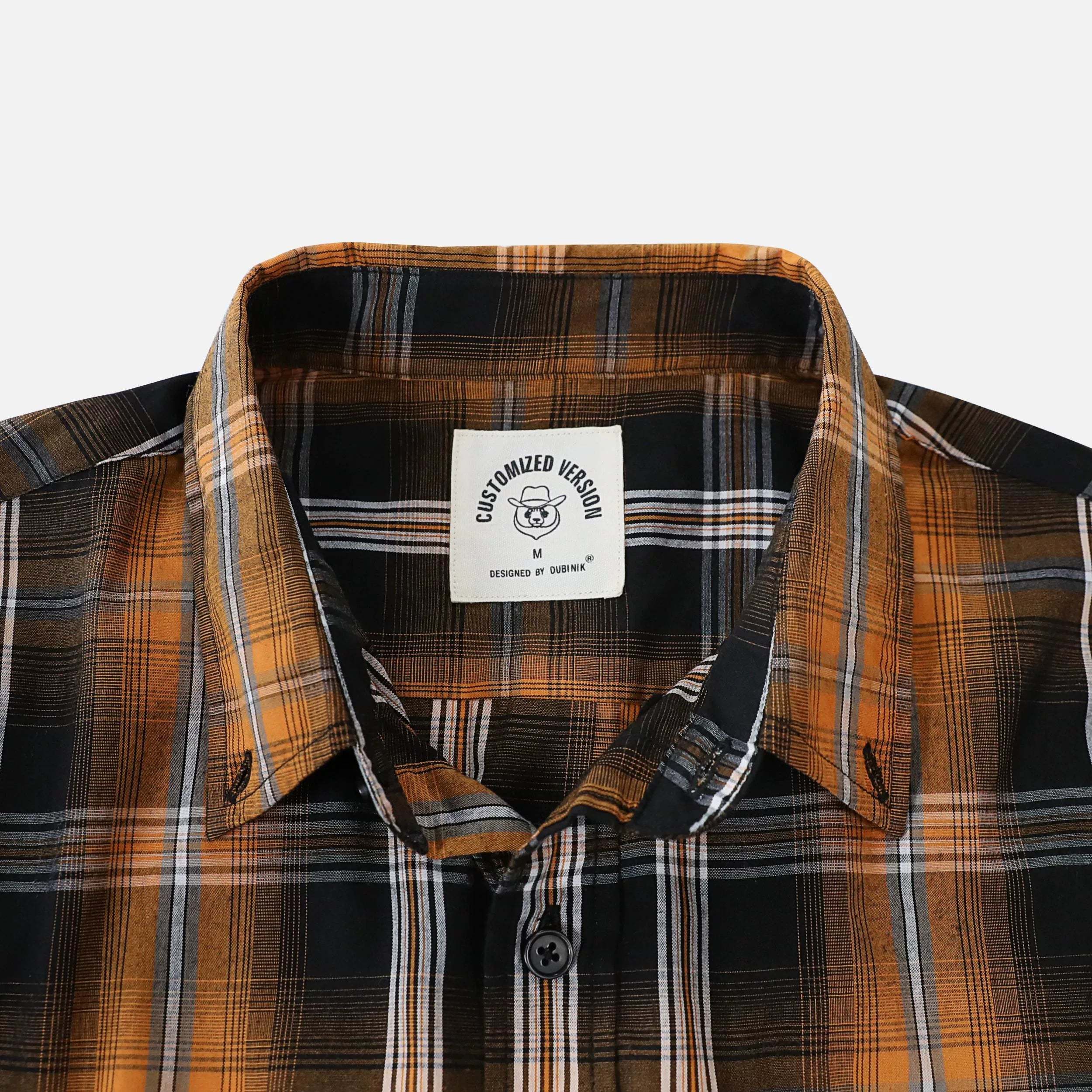 Dubinik? 3.2oz Mens Long Sleeve Casual Button Down Vintage Plaid Shirts#52005