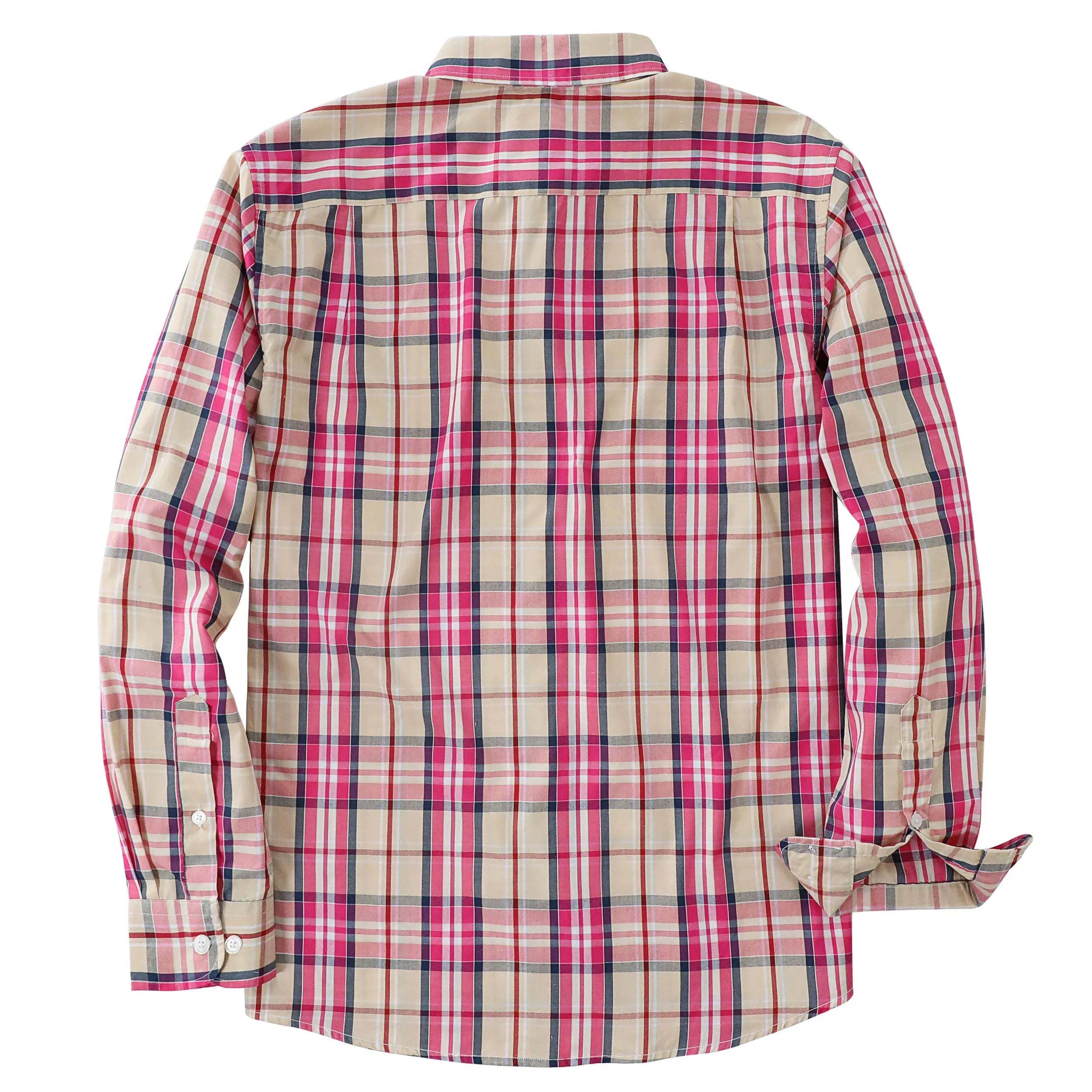 Dubinik? 3.2oz Mens Long Sleeve Casual Button Down Vintage Plaid Shirts#52023