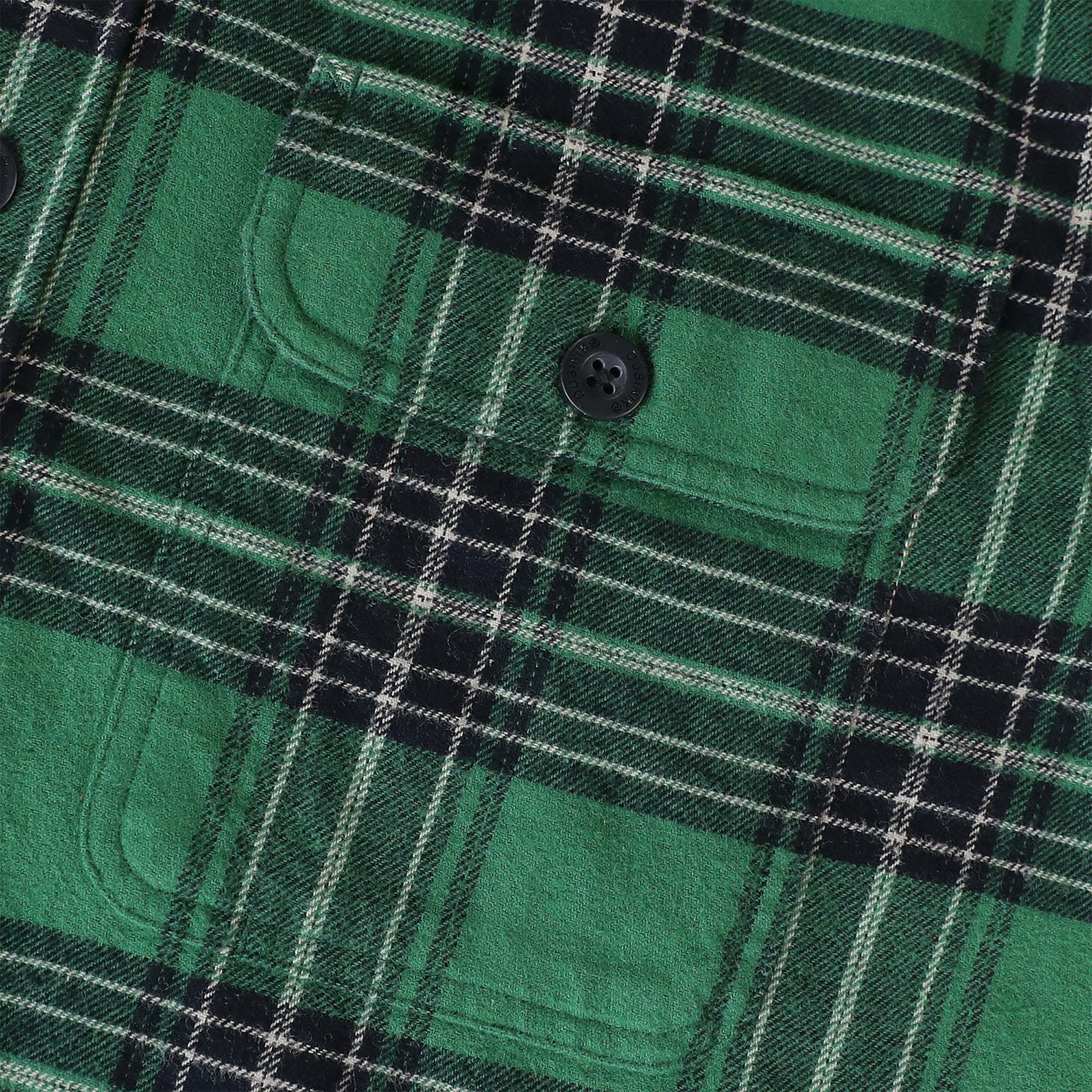 Dubinik? 6oz Mens Long Sleeve Midweight Green Flannel Shirt Warm Casual Soft Cotton Button Down Plaid Shirt #3406