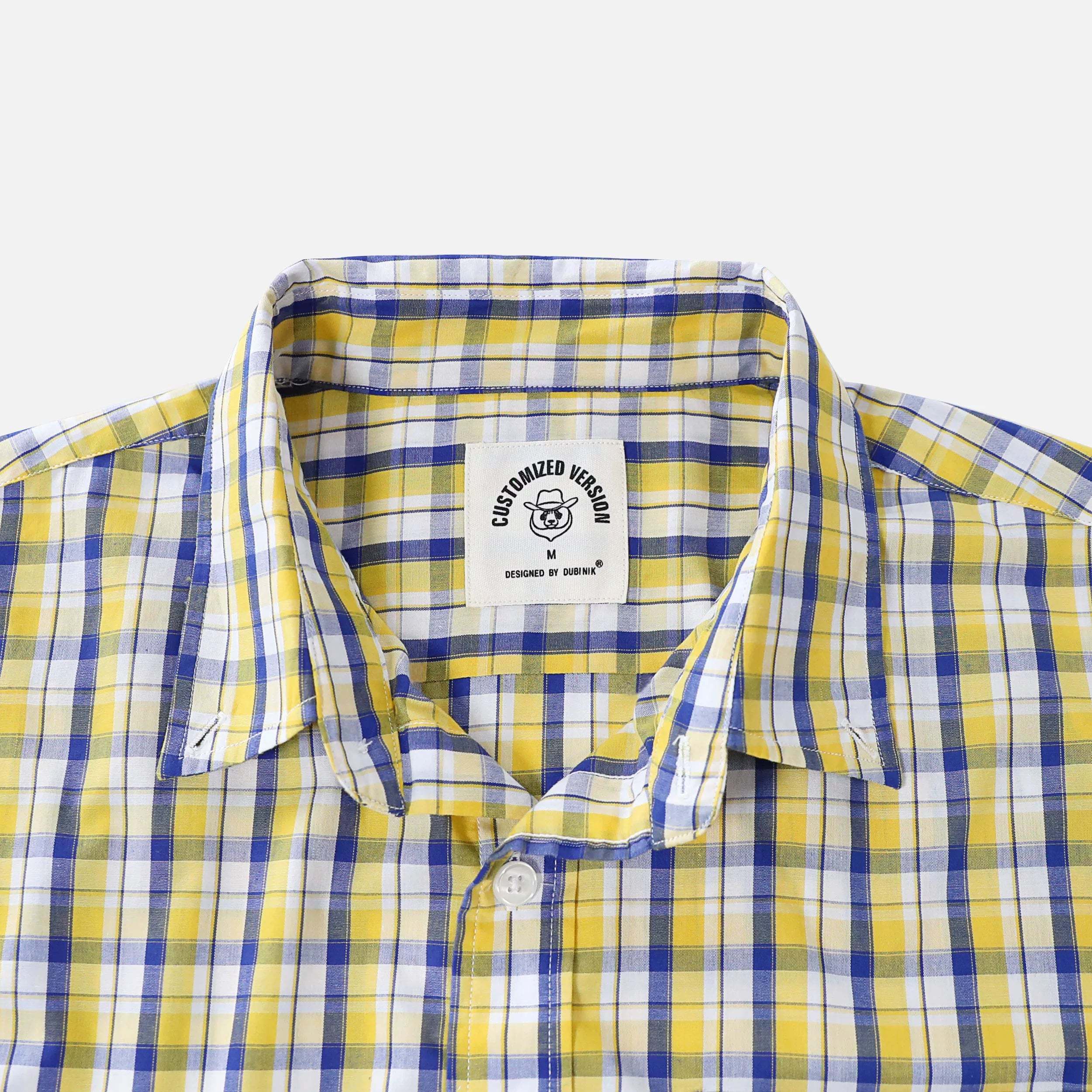 Dubinik? 3.2oz Mens Long Sleeve Casual Button Down Vintage Plaid Shirts#52012