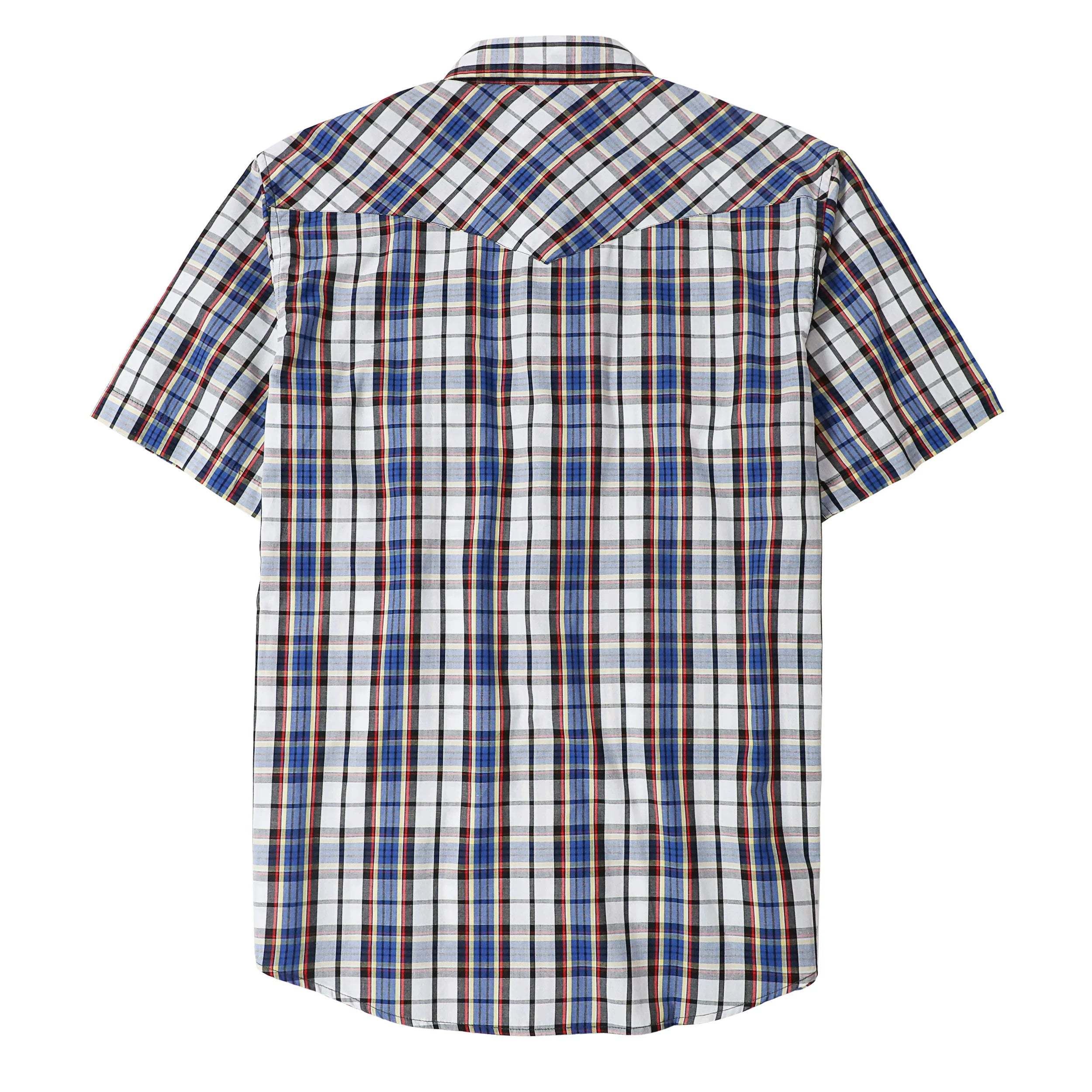Dubinik? Western Shirts for Men Short Sleeve Plaid Pearl Snap Shirts for Men Button Up Shirt Cowboy Casual Work Shirt#41009