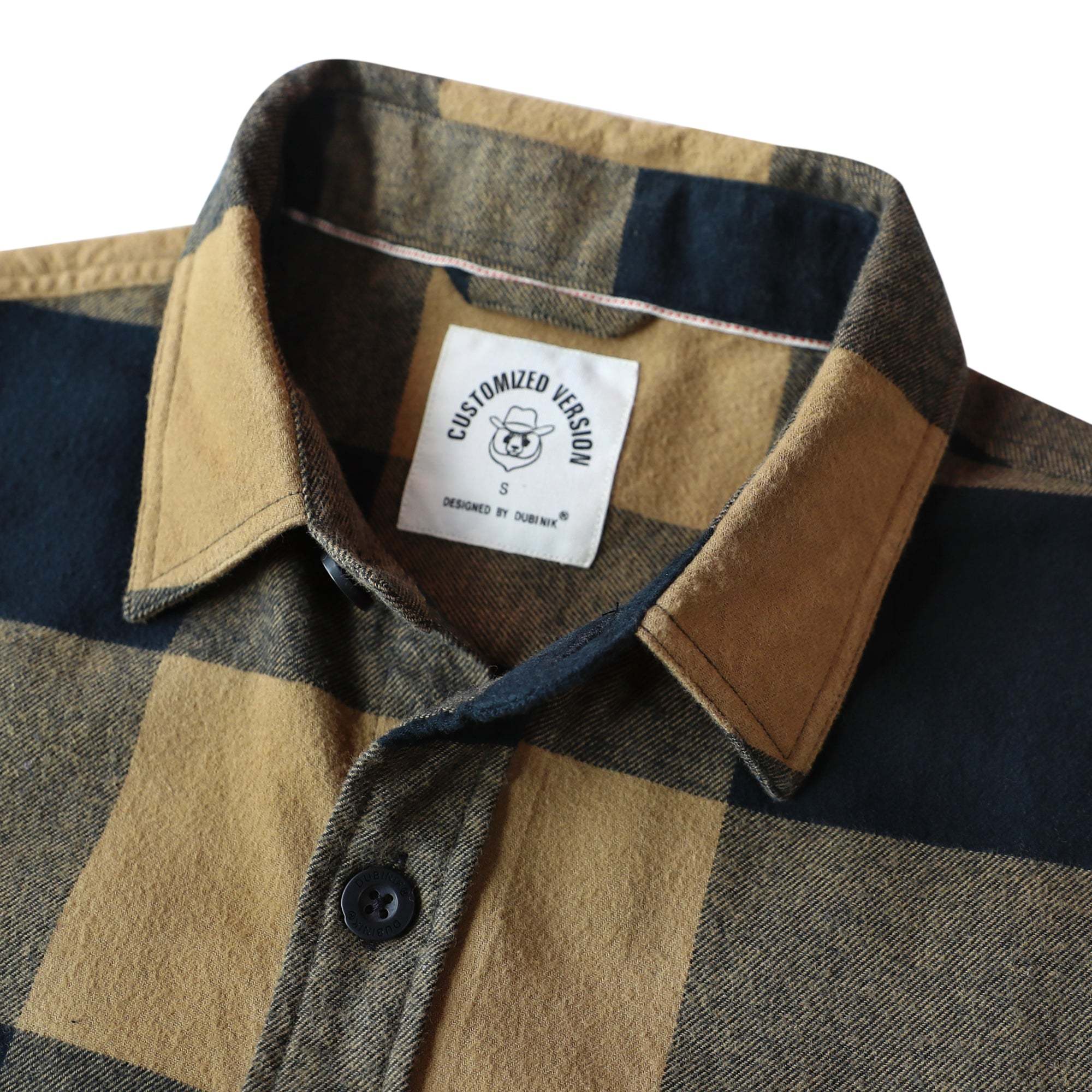 Dubinik? 6oz Mens Long Sleeve Midweight Flannel Shirt Warm Casual Soft Cotton Button Down Plaid Shirt #3420