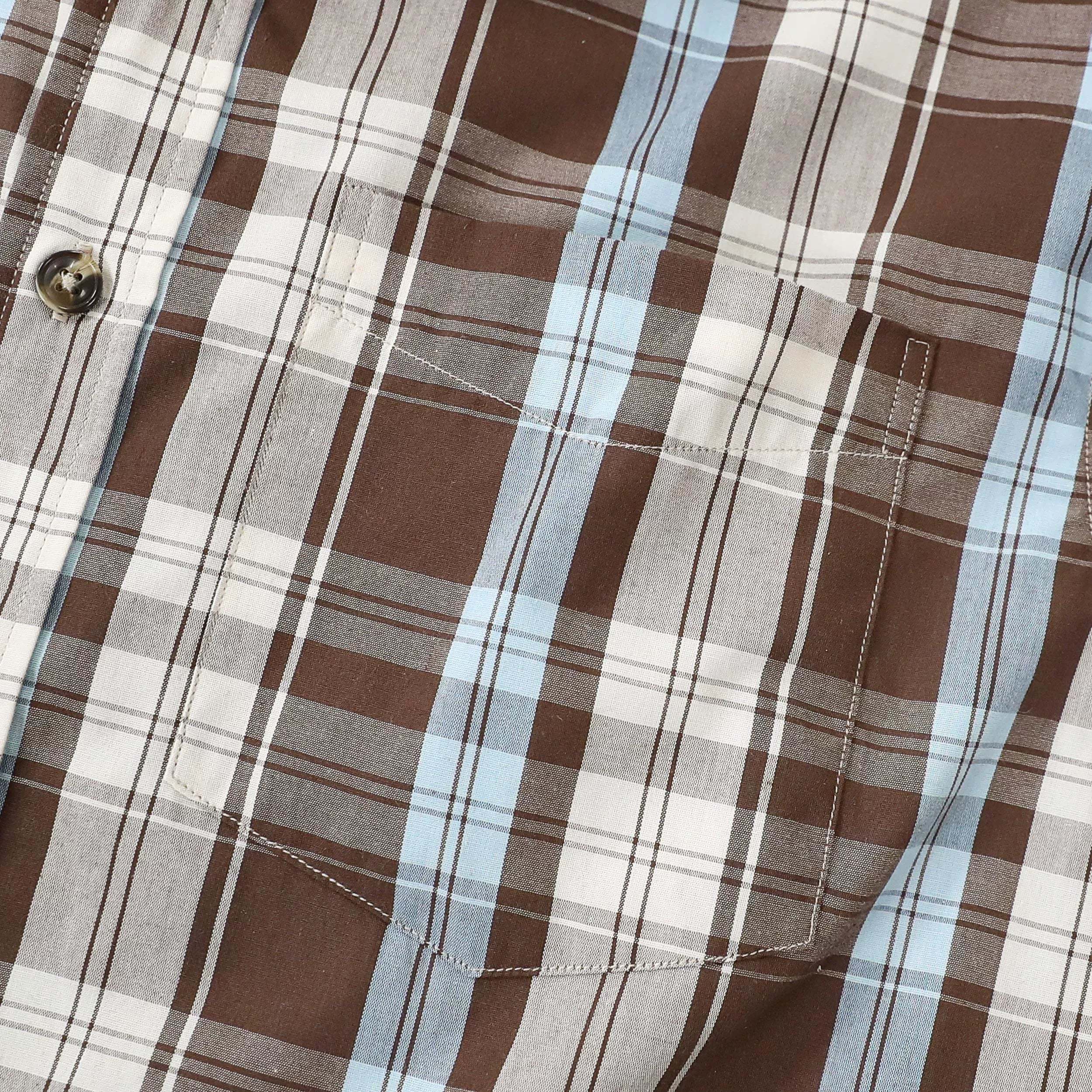 Dubinik? 3.2oz Mens Long Sleeve Casual Button Down Vintage Plaid Shirts#52001