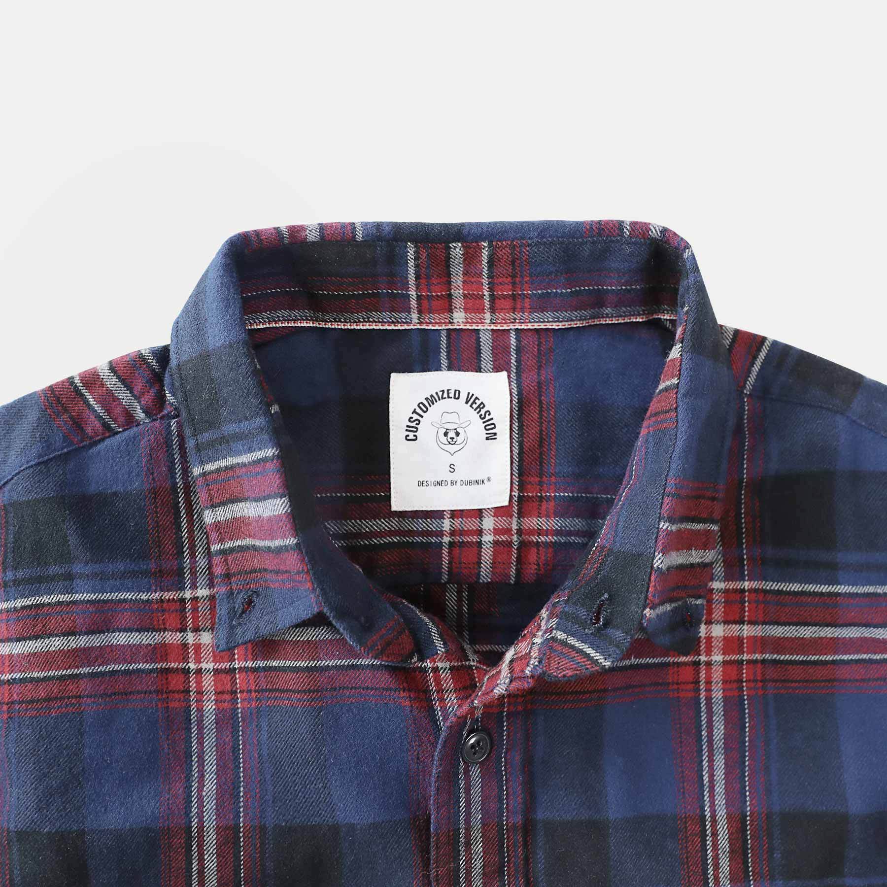 Dubinik? 6oz Flannel Shirt for Men 100% Cotton Mens Flannel Shirts Long Sleeve Plaid Soft Casual Button Down Shirt Men#66030