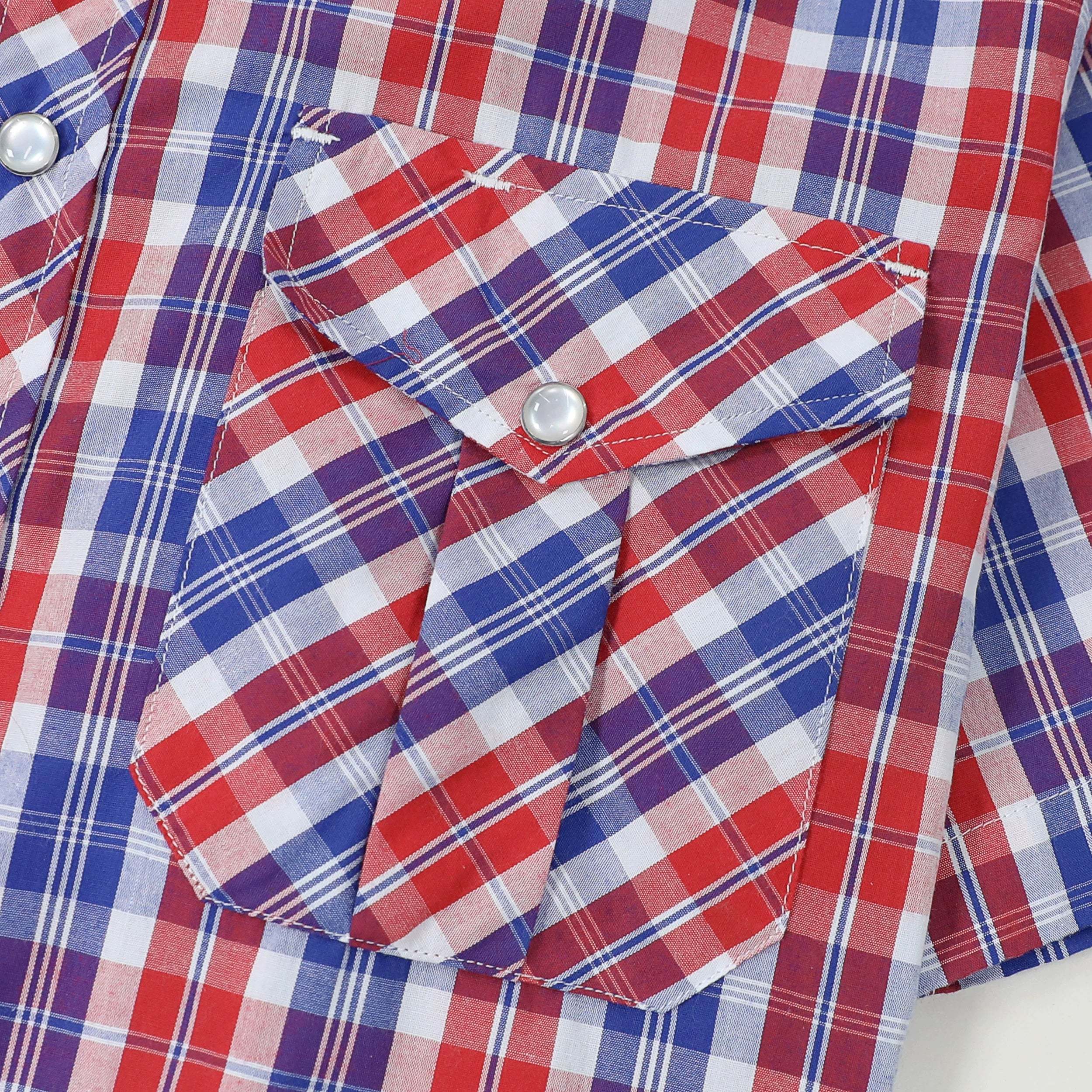 Dubinik? Western Shirts for Men Short Sleeve Plaid Pearl Snap Shirts for Men Button Up Shirt Cowboy Casual Work Shirt#41013