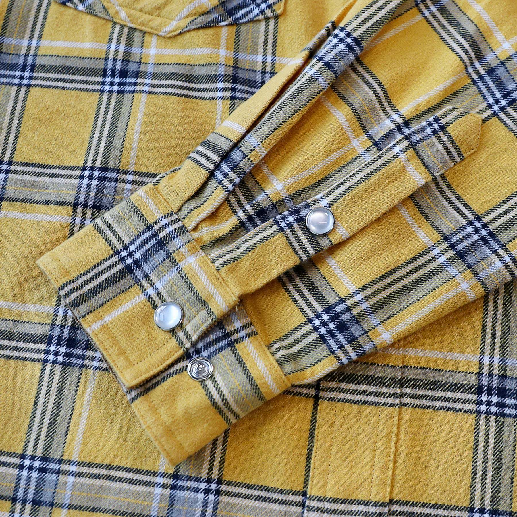 Dubinik? 6oz Men's Long Sleeve Pearl Snap Midweight Flannel Casual Western Cowboy Plaid Shirts 100% Cotton#36003