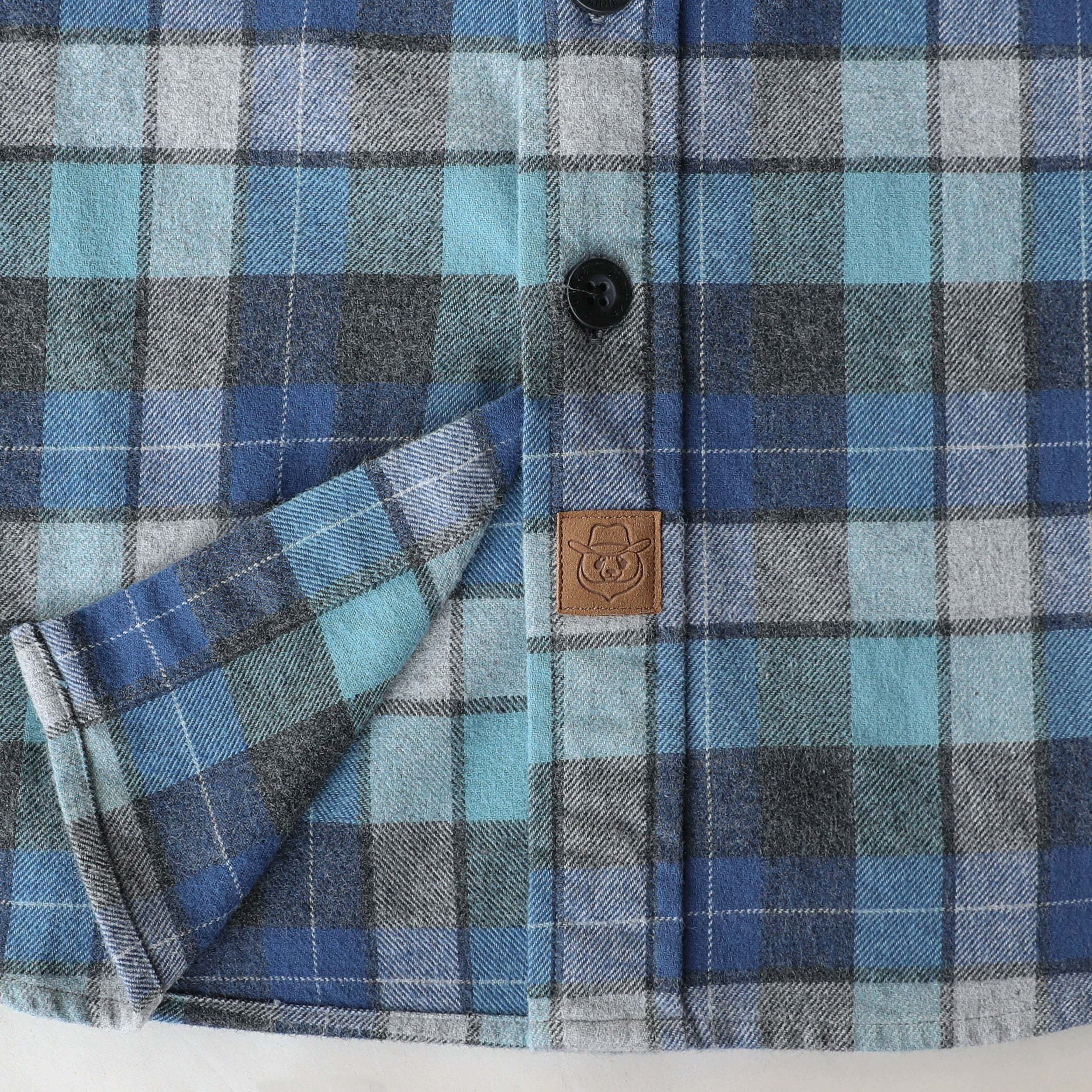 Dubinik? 6oz Mens Long Sleeve Midweight Flannel Shirt Warm Casual Soft Cotton Button Down Plaid Shirt #3407