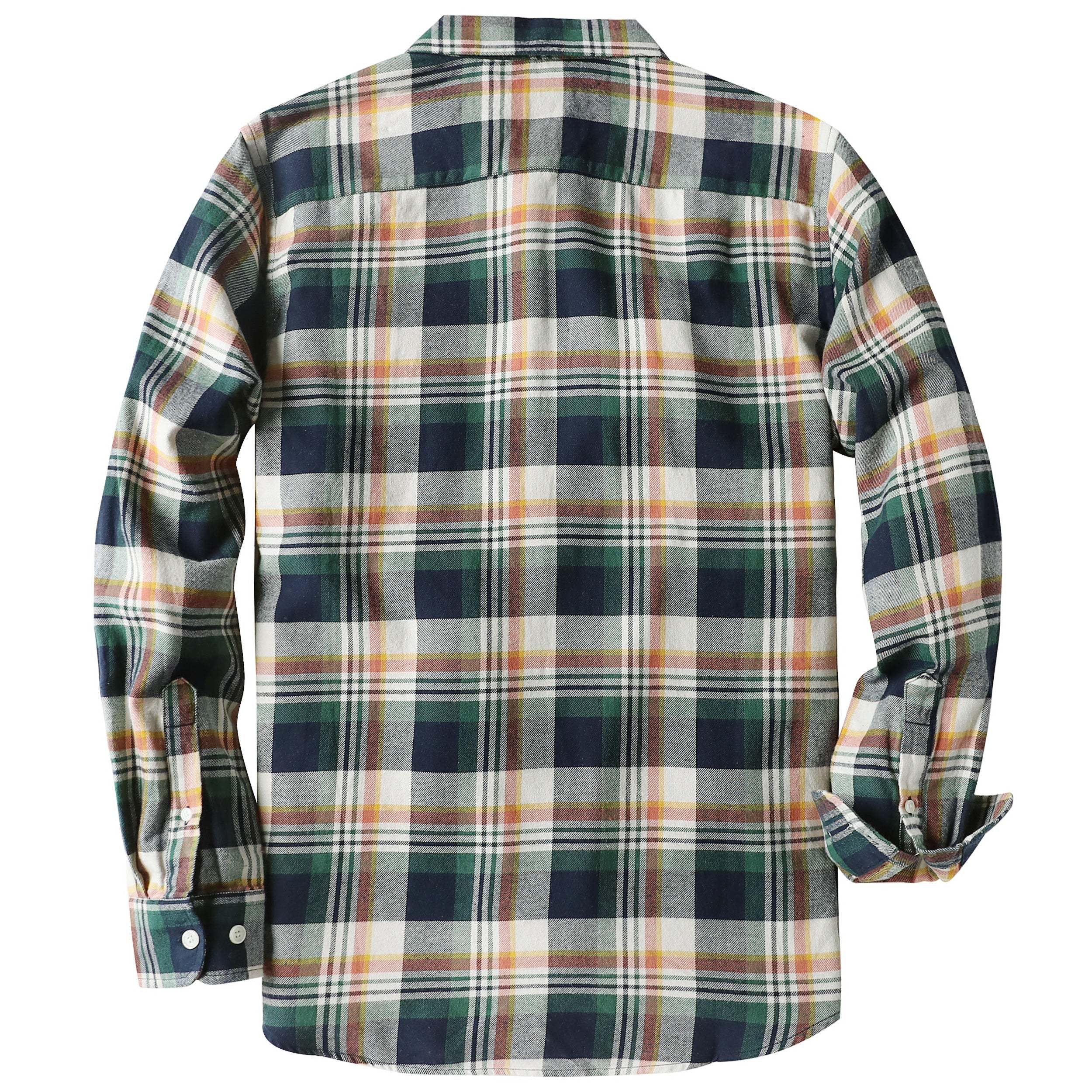 6oz Men's Plaid Flannel Long Sleeve Shirts #0332