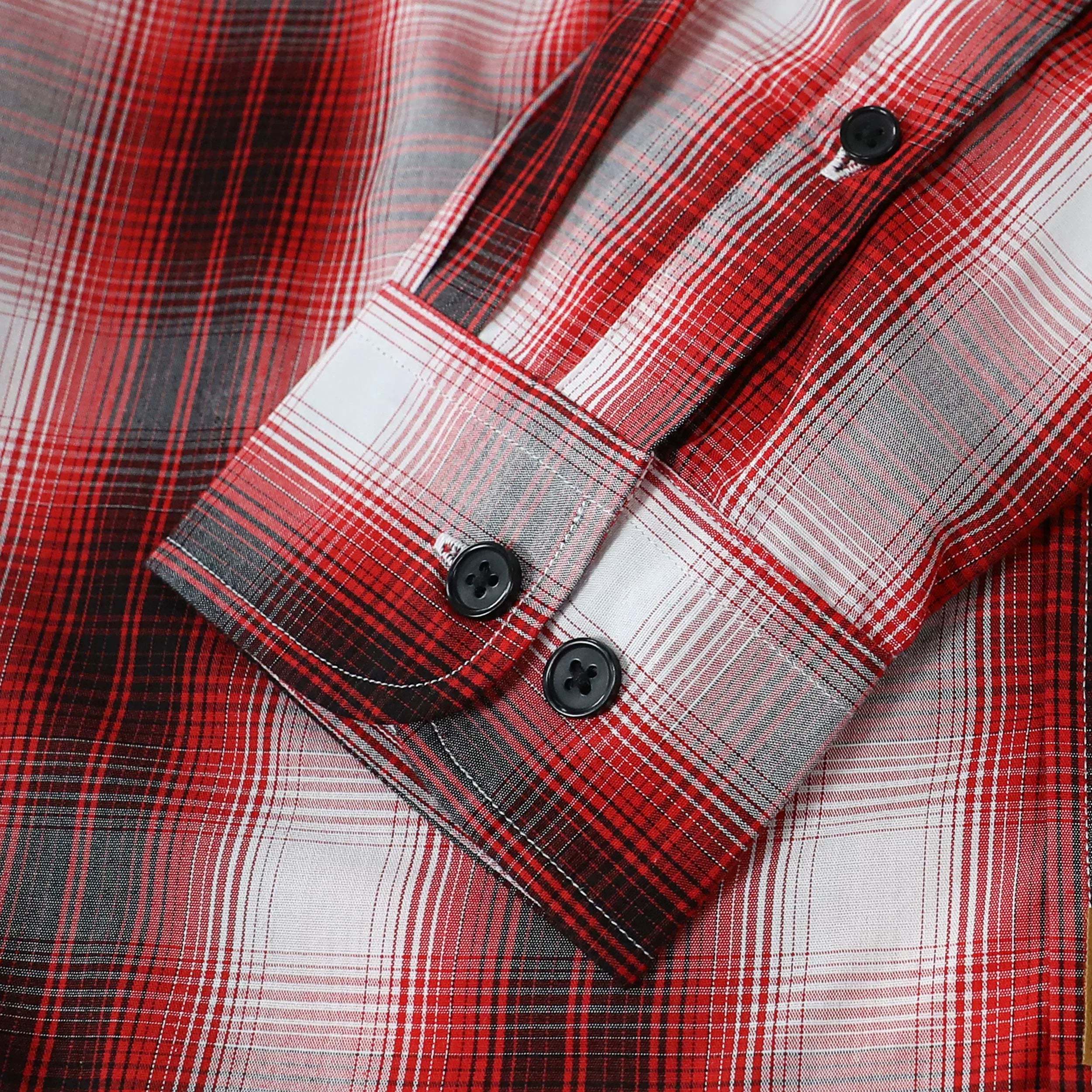 Dubinik? 3.2oz Mens Long Sleeve Casual Button Down Vintage Plaid Shirts#52028
