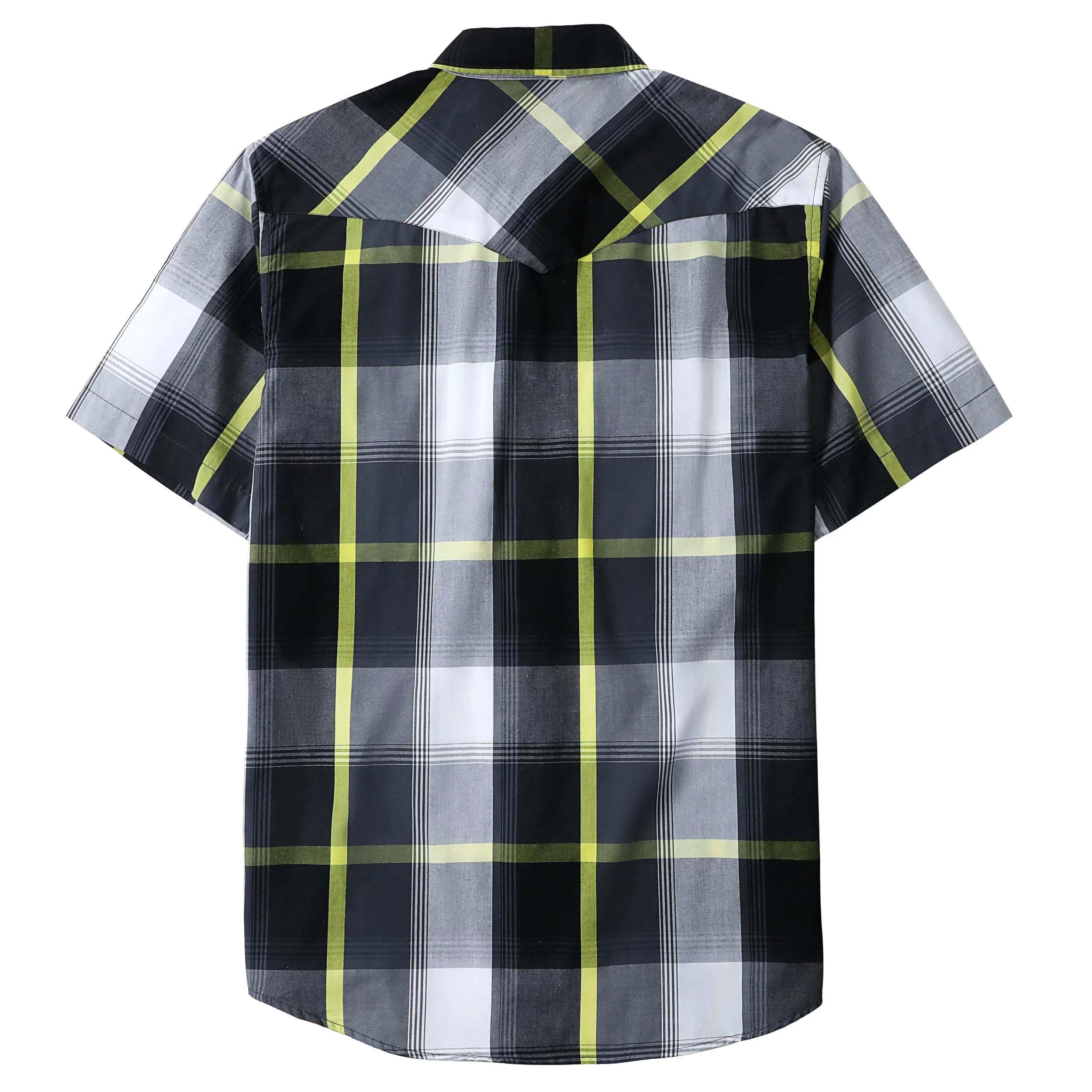 Dubinik? Western Shirts for Men Short Sleeve Plaid Pearl Snap Shirts for Men Button Up Shirt Cowboy Casual Work Shirt#41017