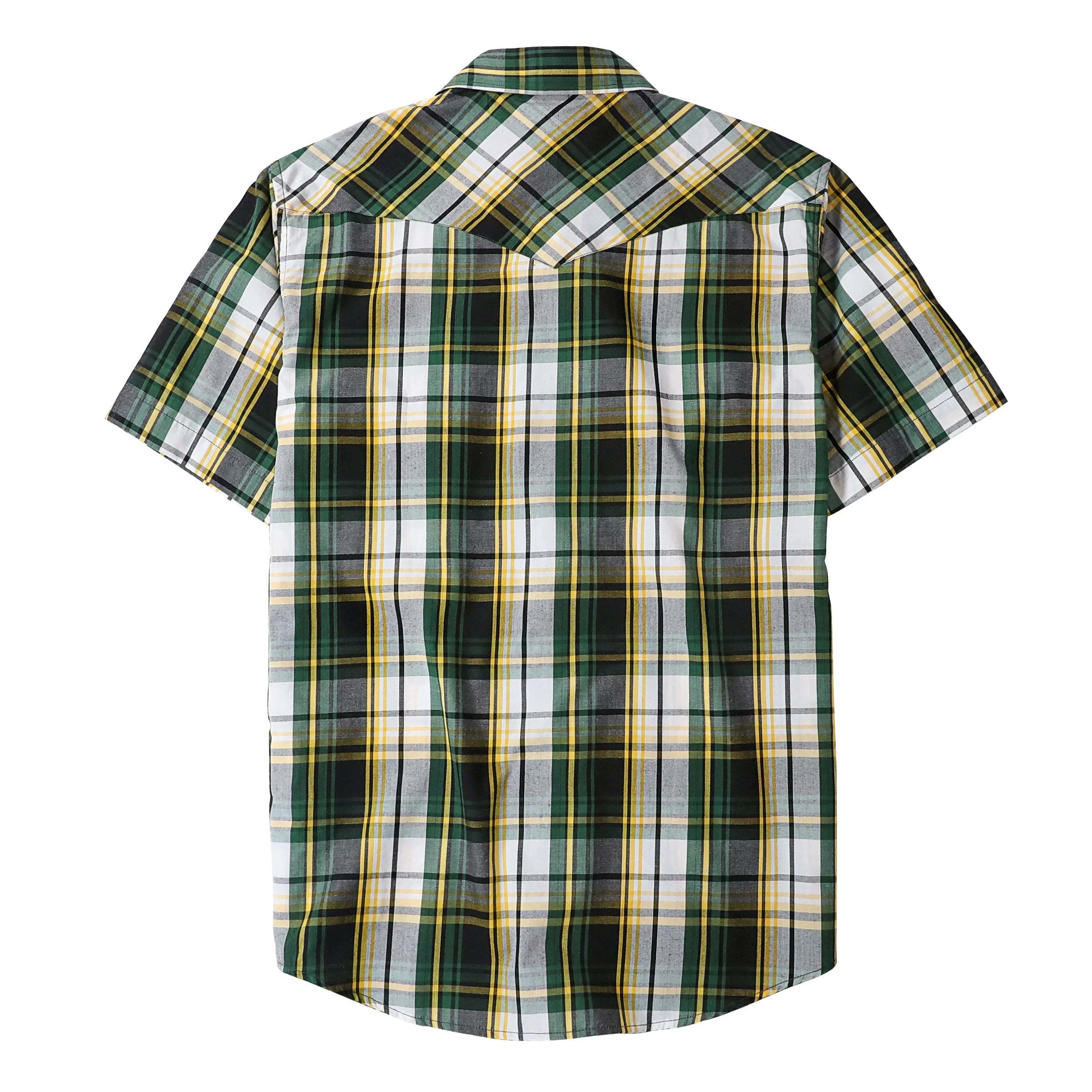 Dubinik? Western Shirts for Men Short Sleeve Plaid Pearl Snap Shirts for Men Button Up Shirt Cowboy Casual Work Shirt#41004
