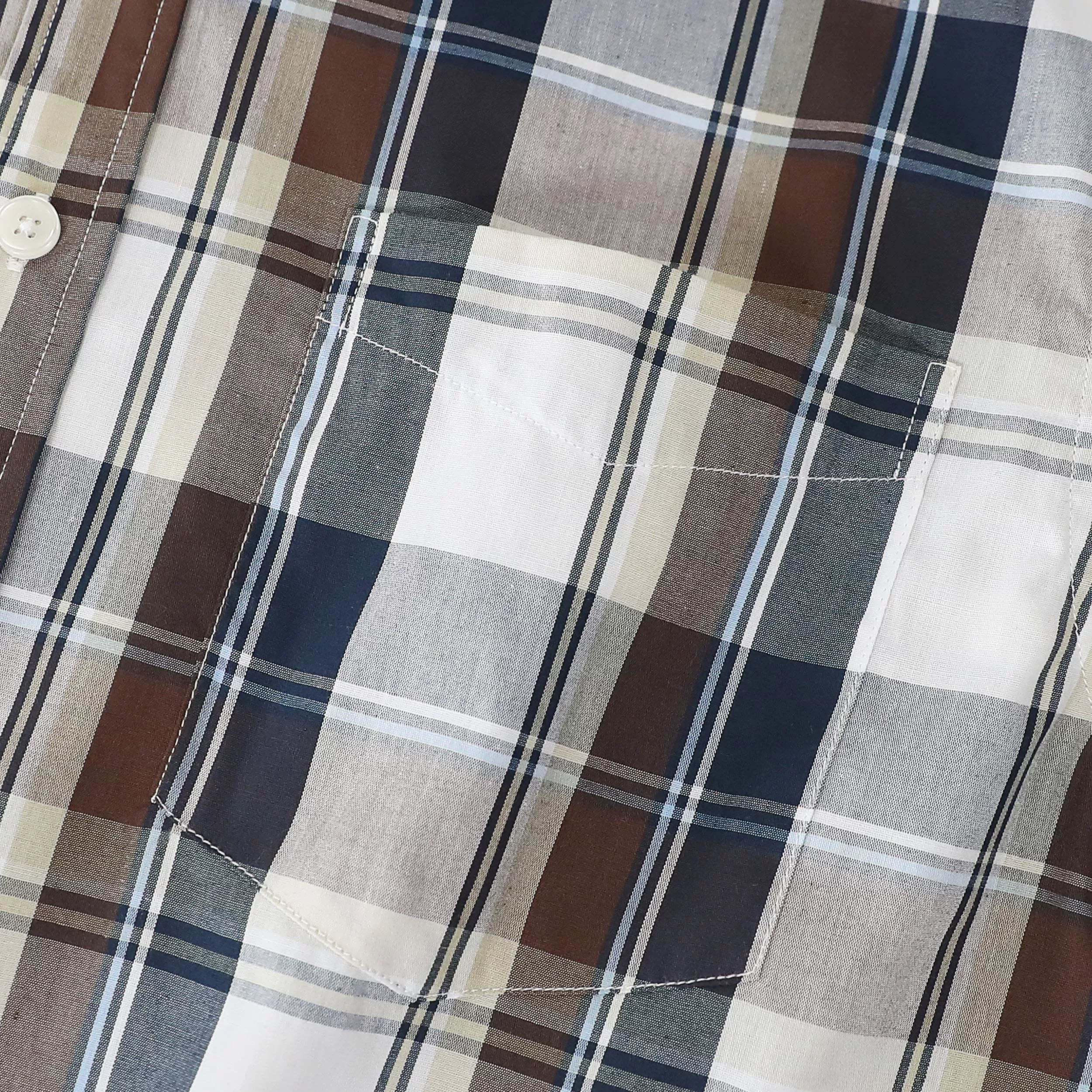 Dubinik? 3.2oz Mens Long Sleeve Casual Button Down Vintage Plaid Shirts#52006