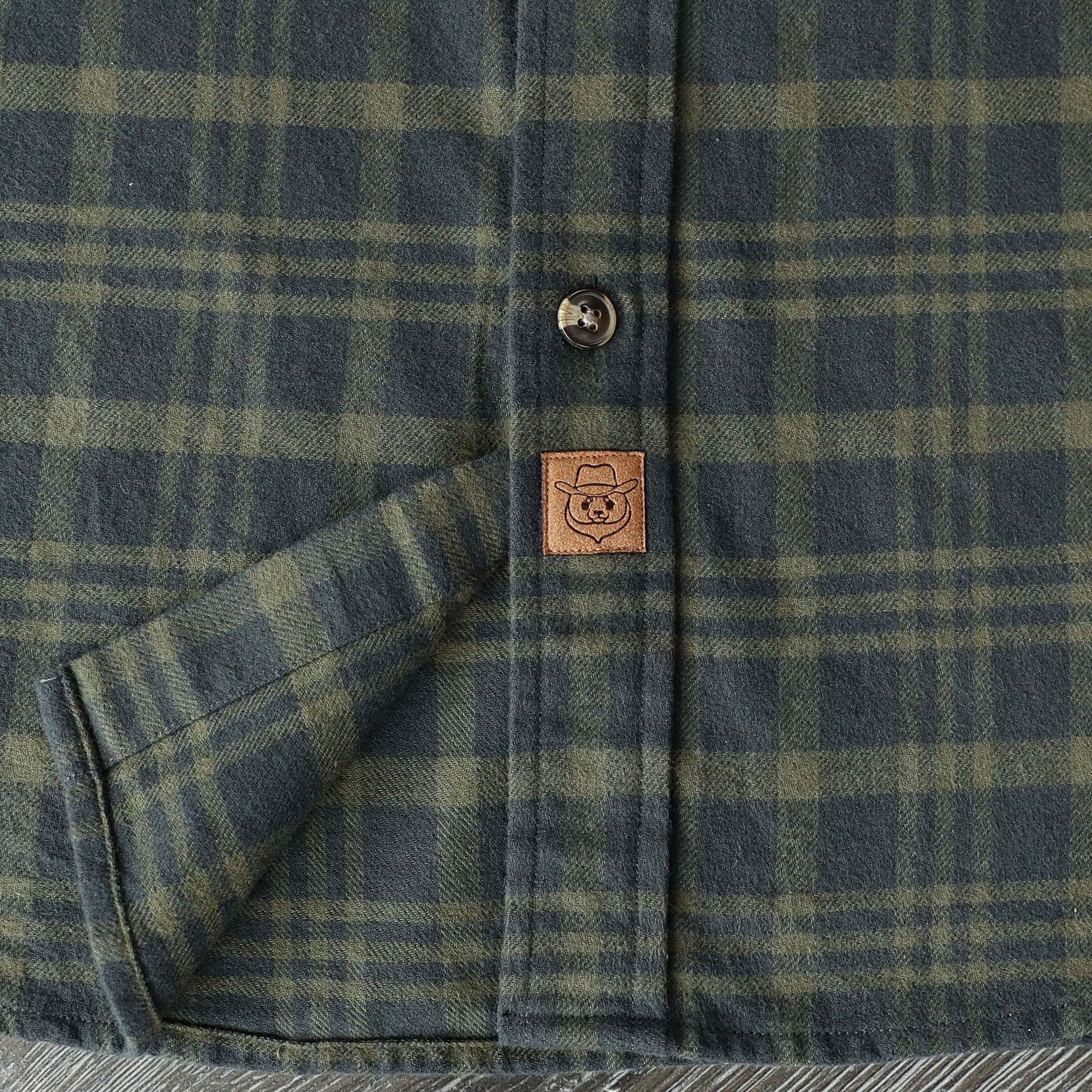 Tall size in stock now! Dubinik? 6oz Mens Green Flannel Shirt Long Sleeve Button Down Plaid All Cotton Soft Brushed Flannel Shirt For Men Utility Casual Shirt #0030022
