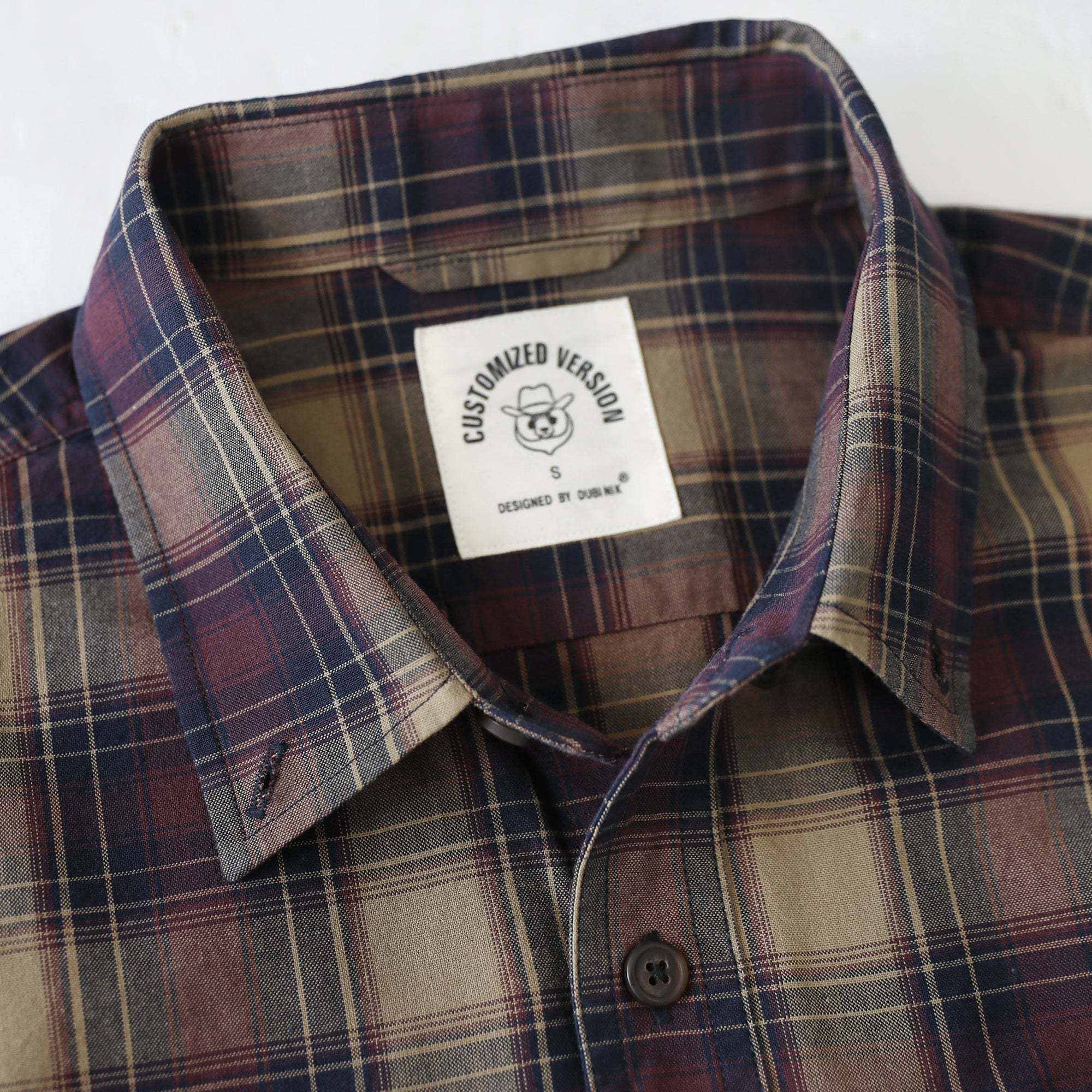 Dubinik? 4.6oz Mens Lightweight Pure Cotton Long Sleeve Button Down Plaid Shirt#10188