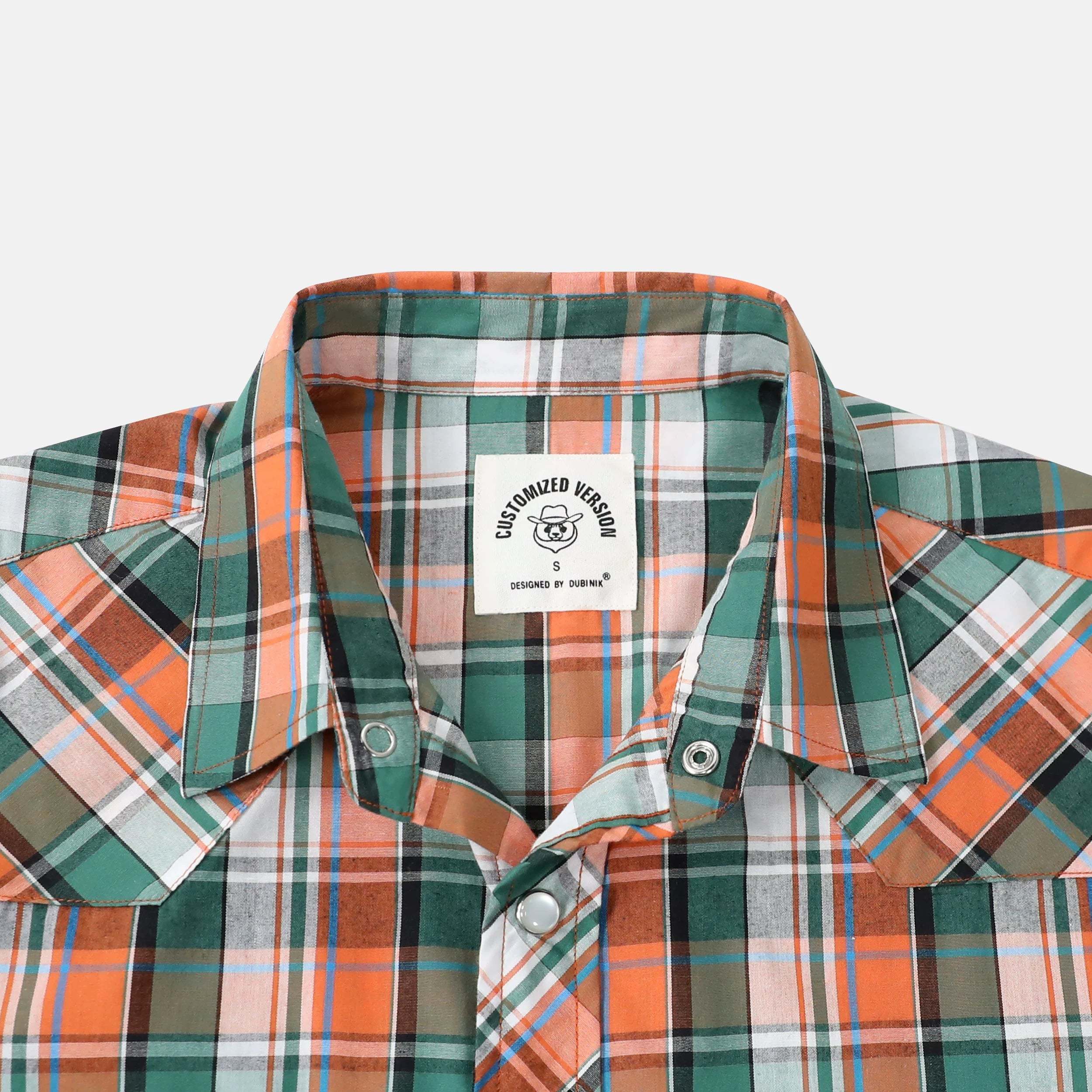 Dubinik? Western Shirts for Men Short Sleeve Plaid Pearl Snap Shirts for Men Button Up Shirt Cowboy Casual Work Shirt#41020
