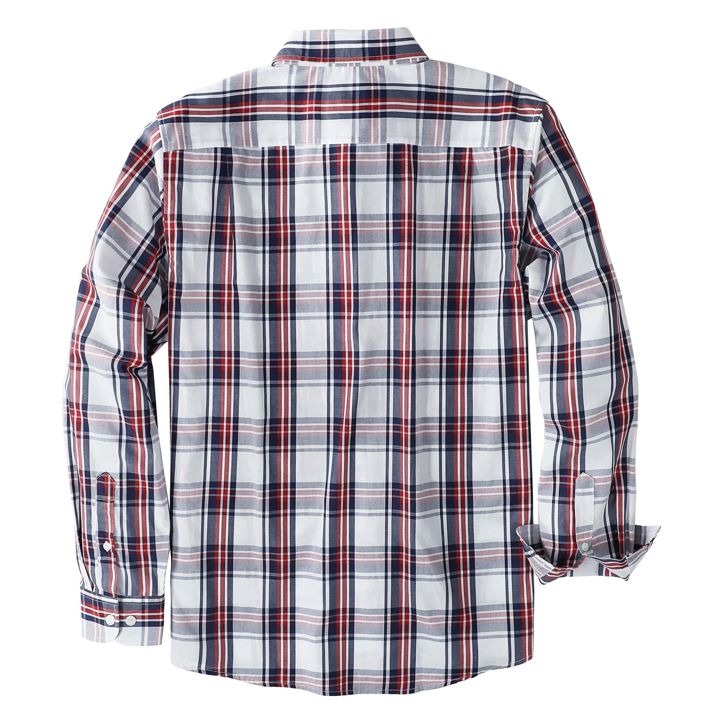 Dubinik? 3.2oz Mens Long Sleeve Casual Button Down Vintage Plaid Shirts#52025