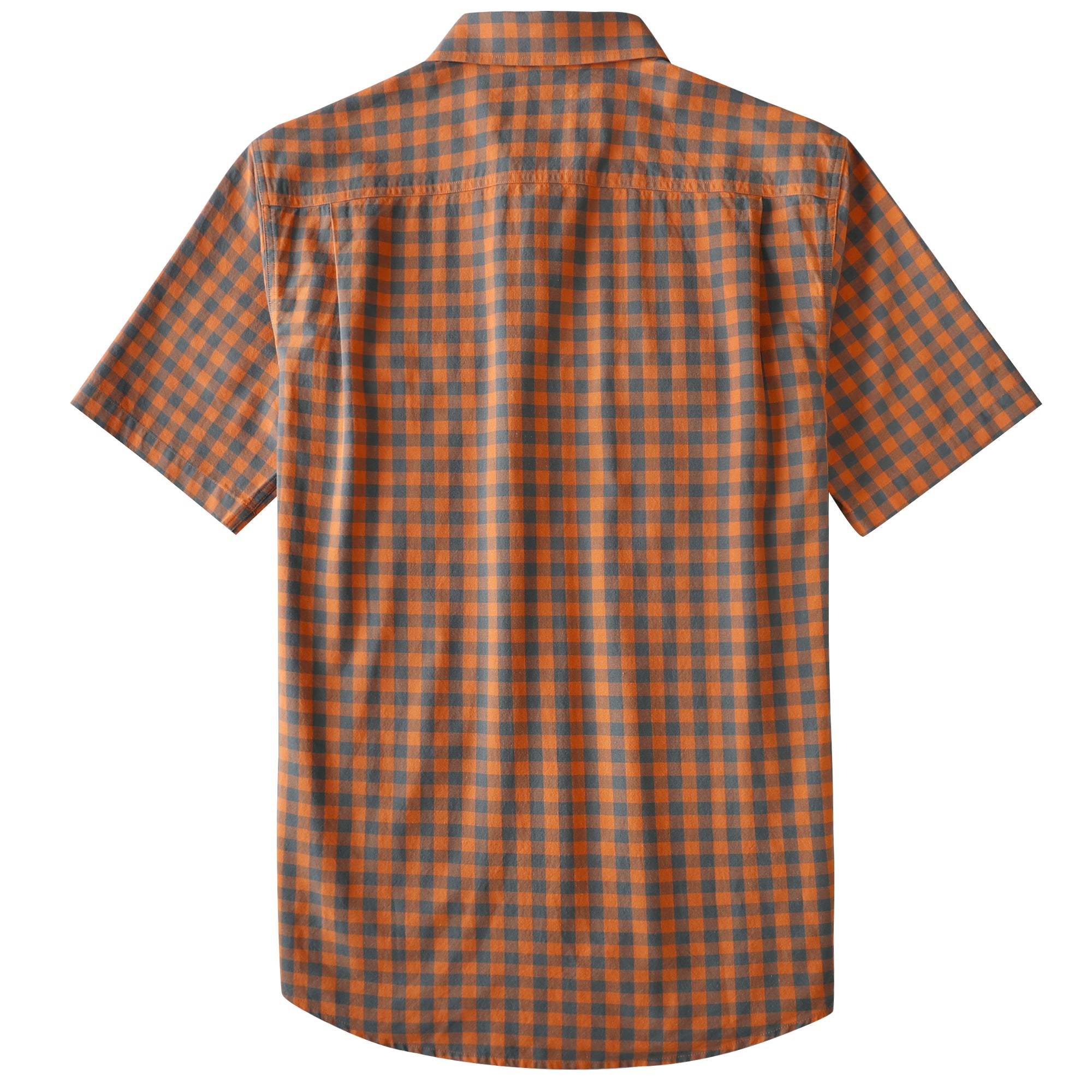 Dubinik? Men’s Short Sleeve Button-Down Shirt, Double Pockets, Casual Workwear Plaid#101716