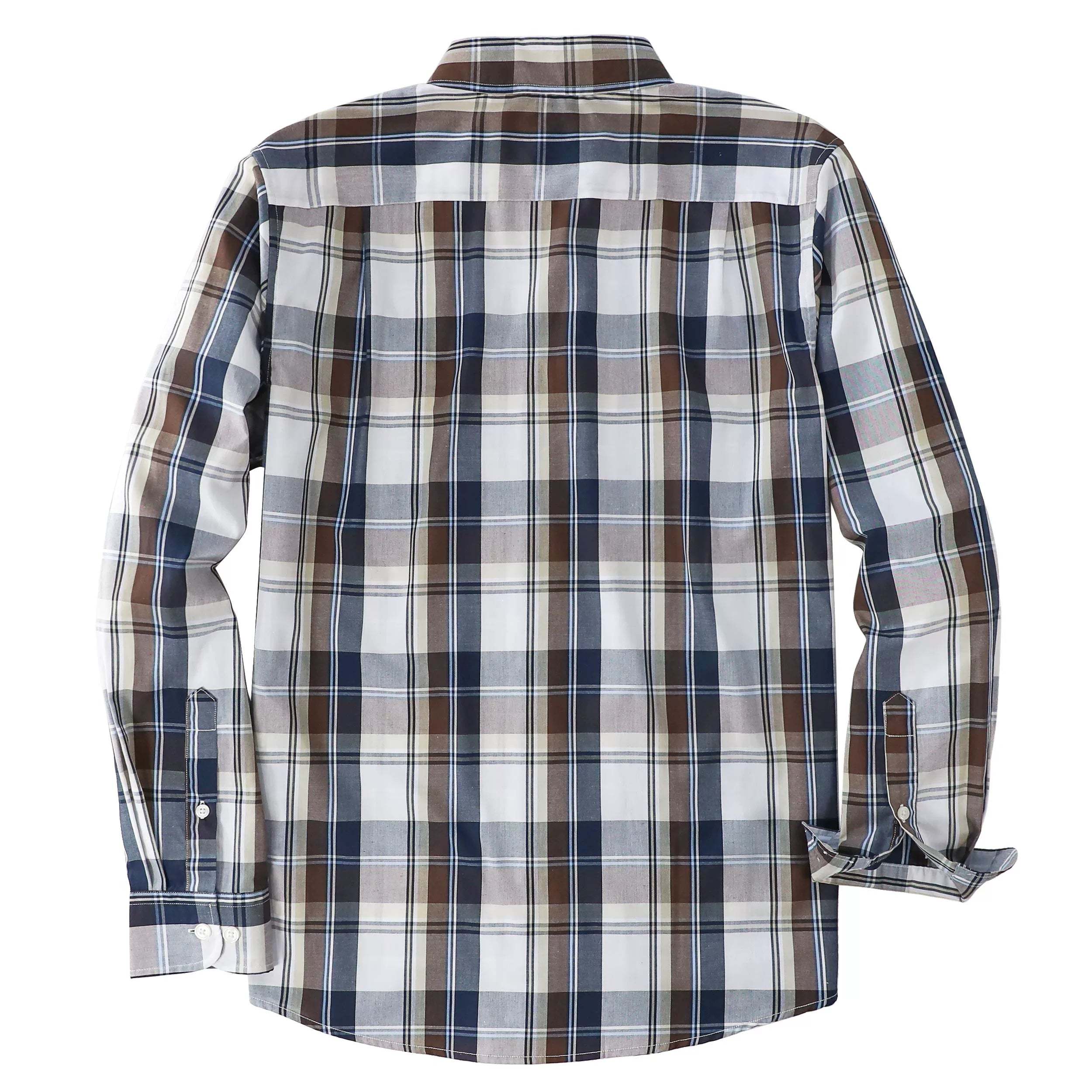 Dubinik? 3.2oz Mens Long Sleeve Casual Button Down Vintage Plaid Shirts#52006