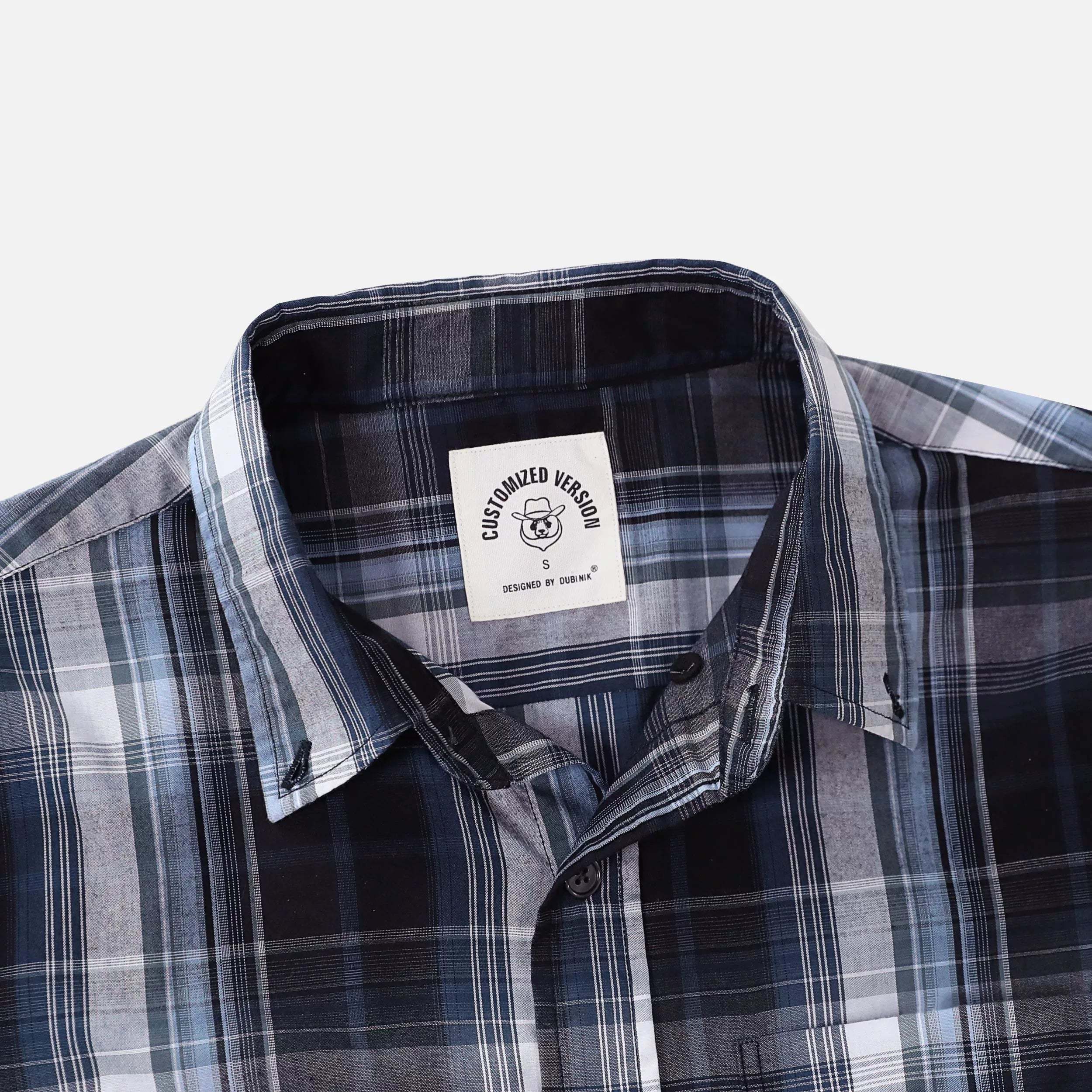 Dubinik? 3.2oz Mens Long Sleeve Casual Button Down Vintage Plaid Shirts#52024