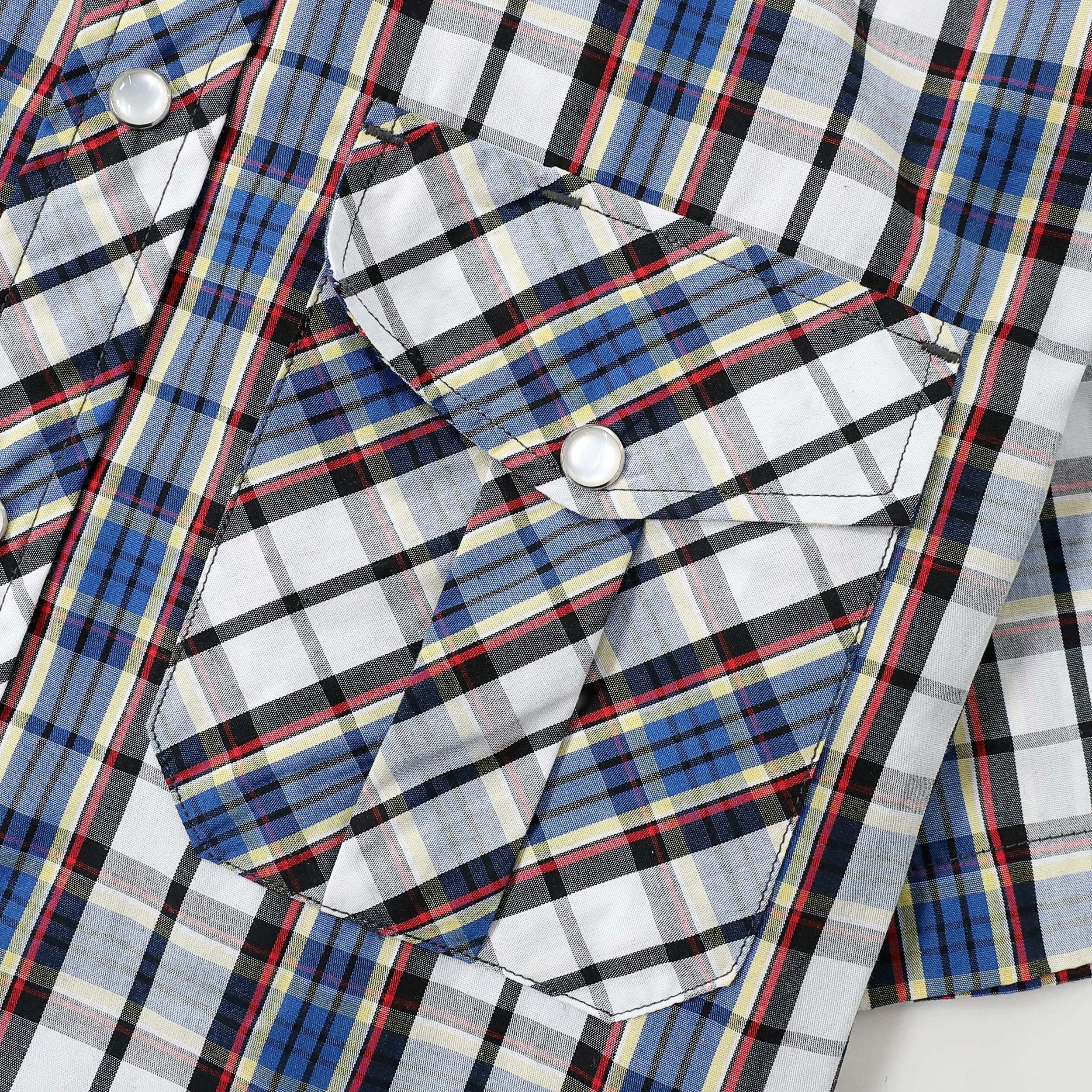 Dubinik? Western Shirts for Men Short Sleeve Plaid Pearl Snap Shirts for Men Button Up Shirt Cowboy Casual Work Shirt#41009