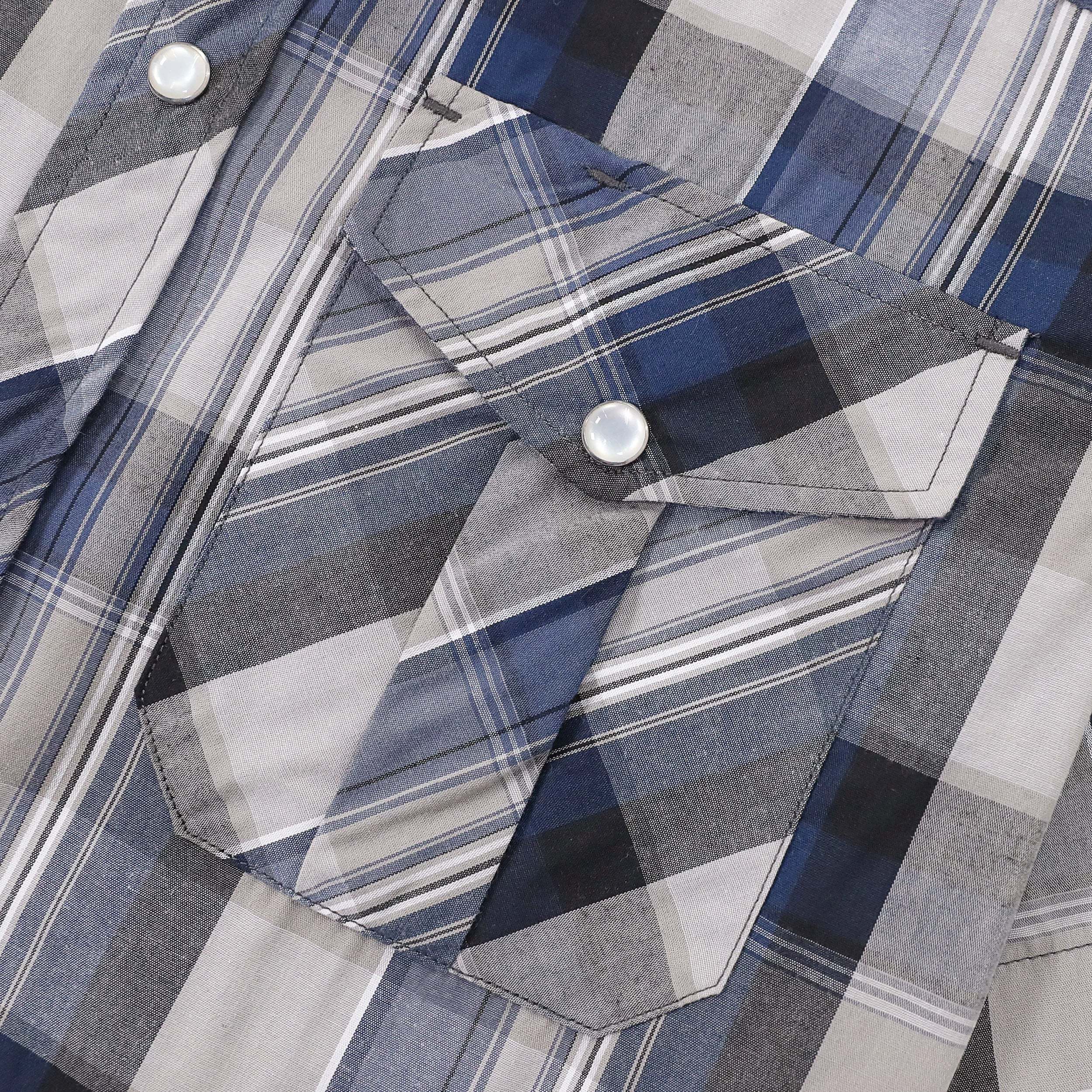 Dubinik? Western Shirts for Men Short Sleeve Plaid Pearl Snap Shirts for Men Button Up Shirt Cowboy Casual Work Shirt#41015