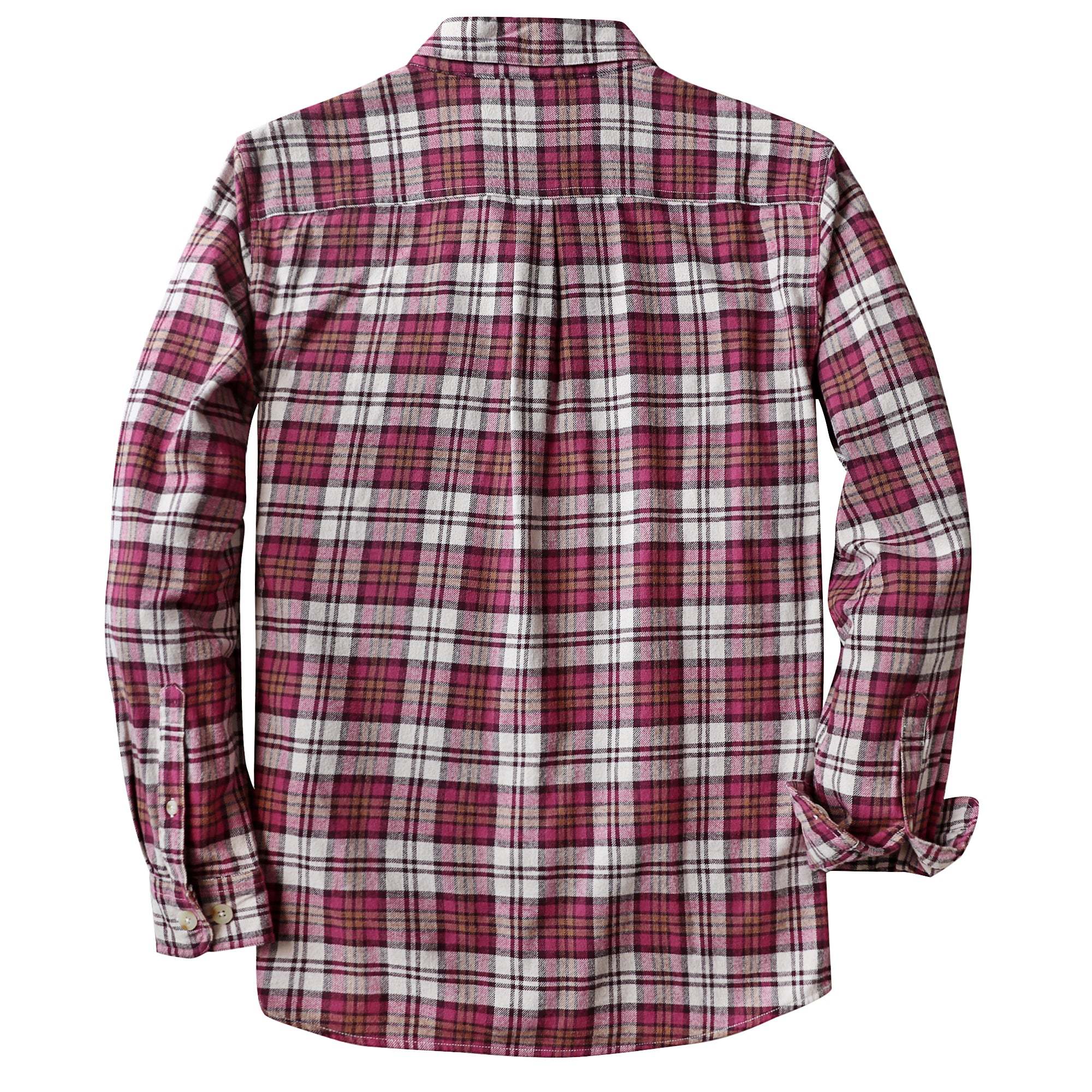 Dubinik? 6oz Mens Long Sleeve Midweight Flannel Shirt Warm Casual Soft Cotton Button Down Plaid Shirt #3410