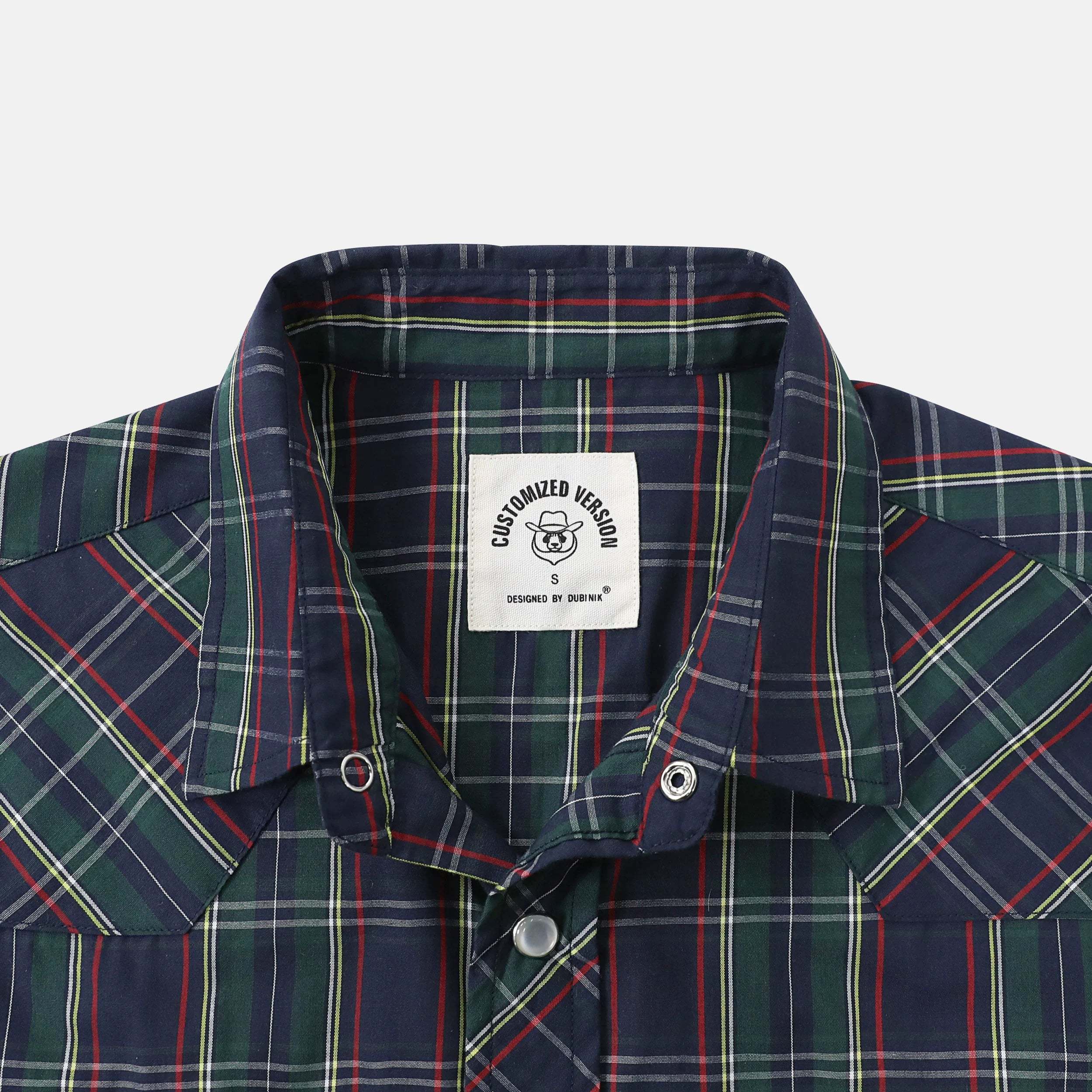 Dubinik? Western Shirts for Men Short Sleeve Plaid Pearl Snap Shirts for Men Button Up Shirt Cowboy Casual Work Shirt#41032