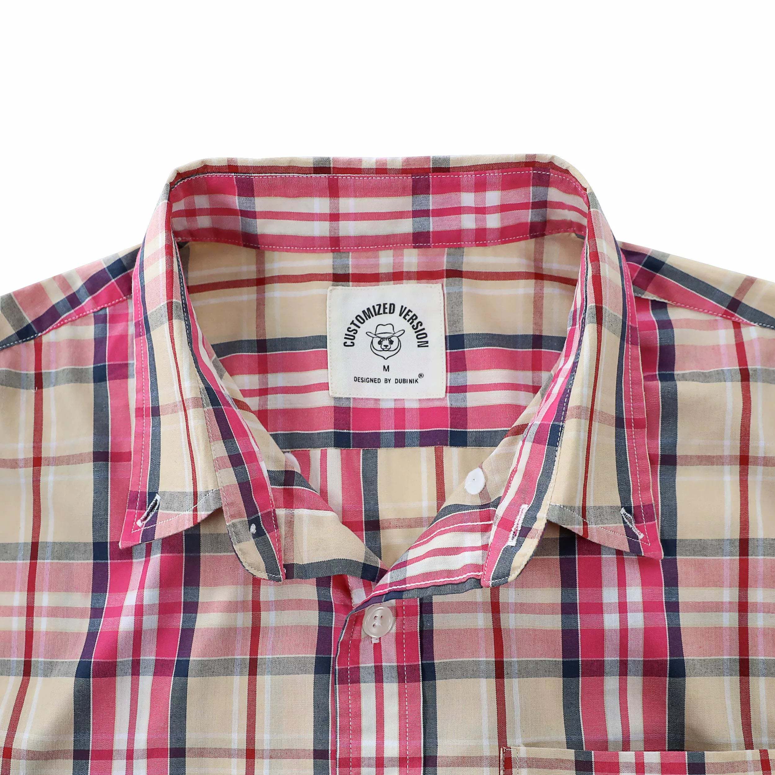 Dubinik? 3.2oz Mens Long Sleeve Casual Button Down Vintage Plaid Shirts#52023
