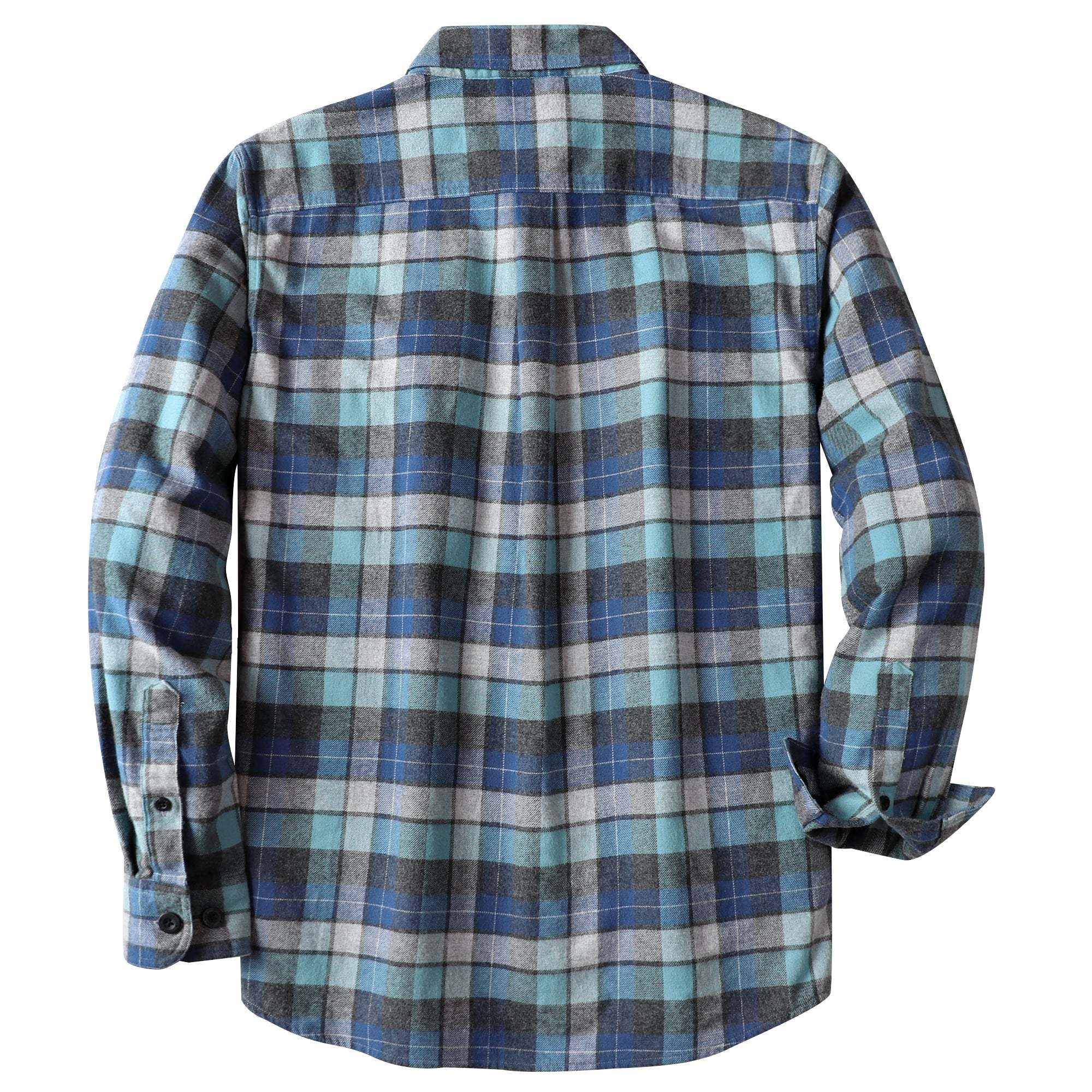 Dubinik? 6oz Mens Long Sleeve Midweight Flannel Shirt Warm Casual Soft Cotton Button Down Plaid Shirt #3407