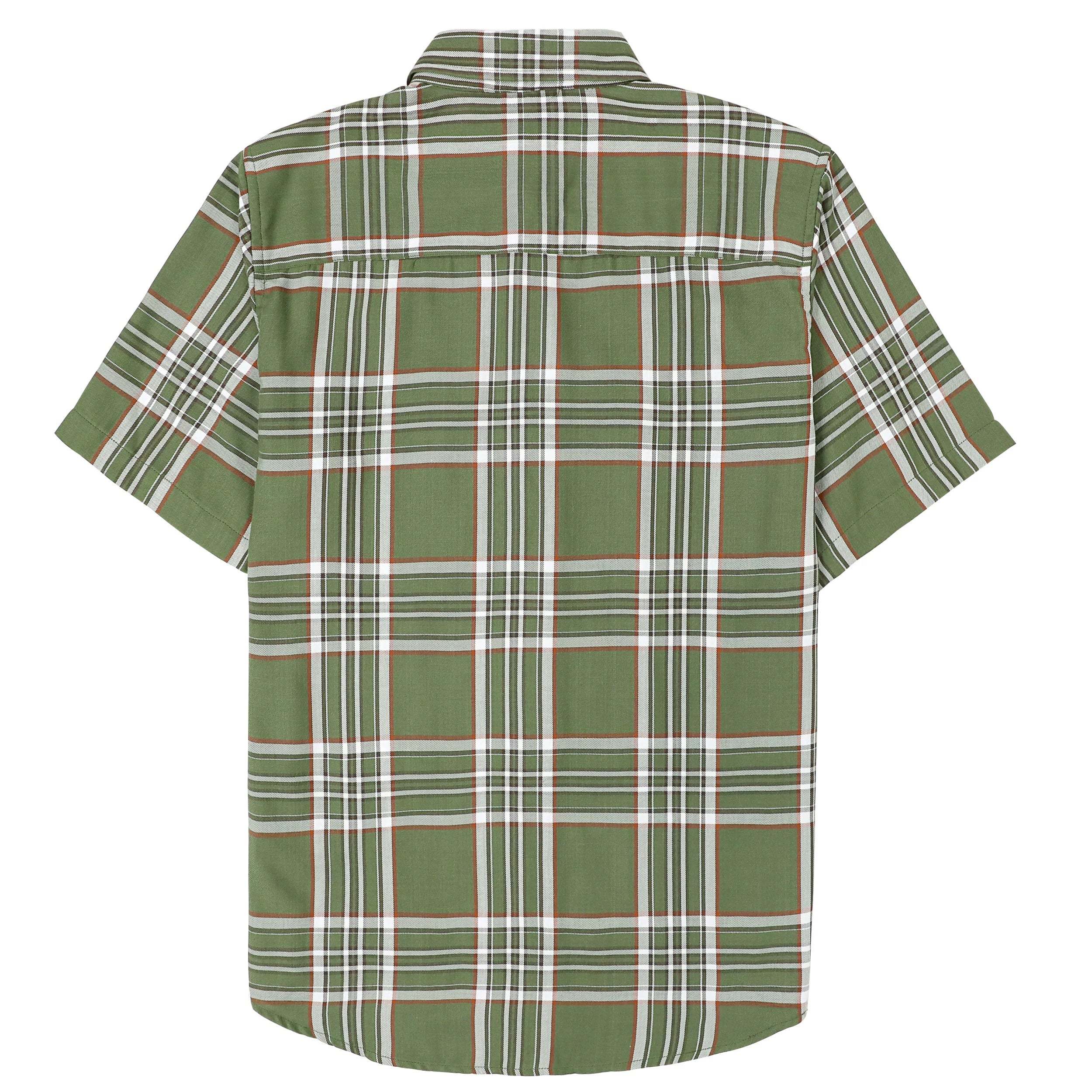 Dubinik? Bamboo Viscose Mens Short Sleeve Button Down Pockets Green Shirts#39301