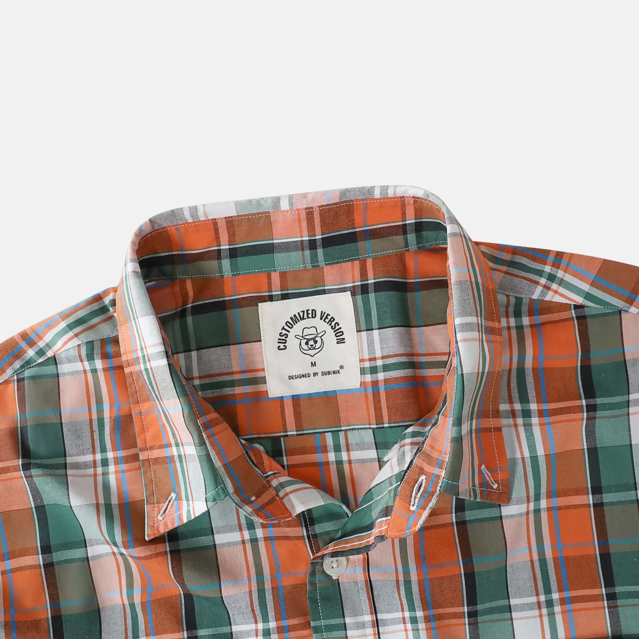 Dubinik? 3.2oz Mens Long Sleeve Casual Button Down Vintage Plaid Shirts#52020