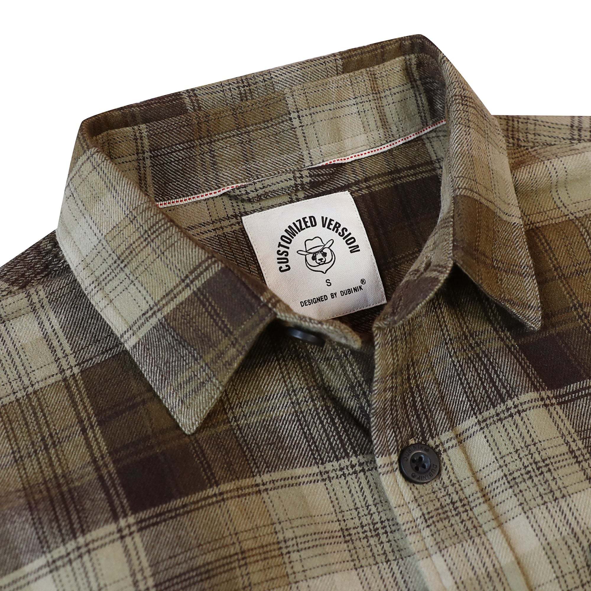 Dubinik? 6oz Mens Long Sleeve Midweight Flannel Shirt Warm Casual Soft Cotton Button Down Plaid Shirt #3416