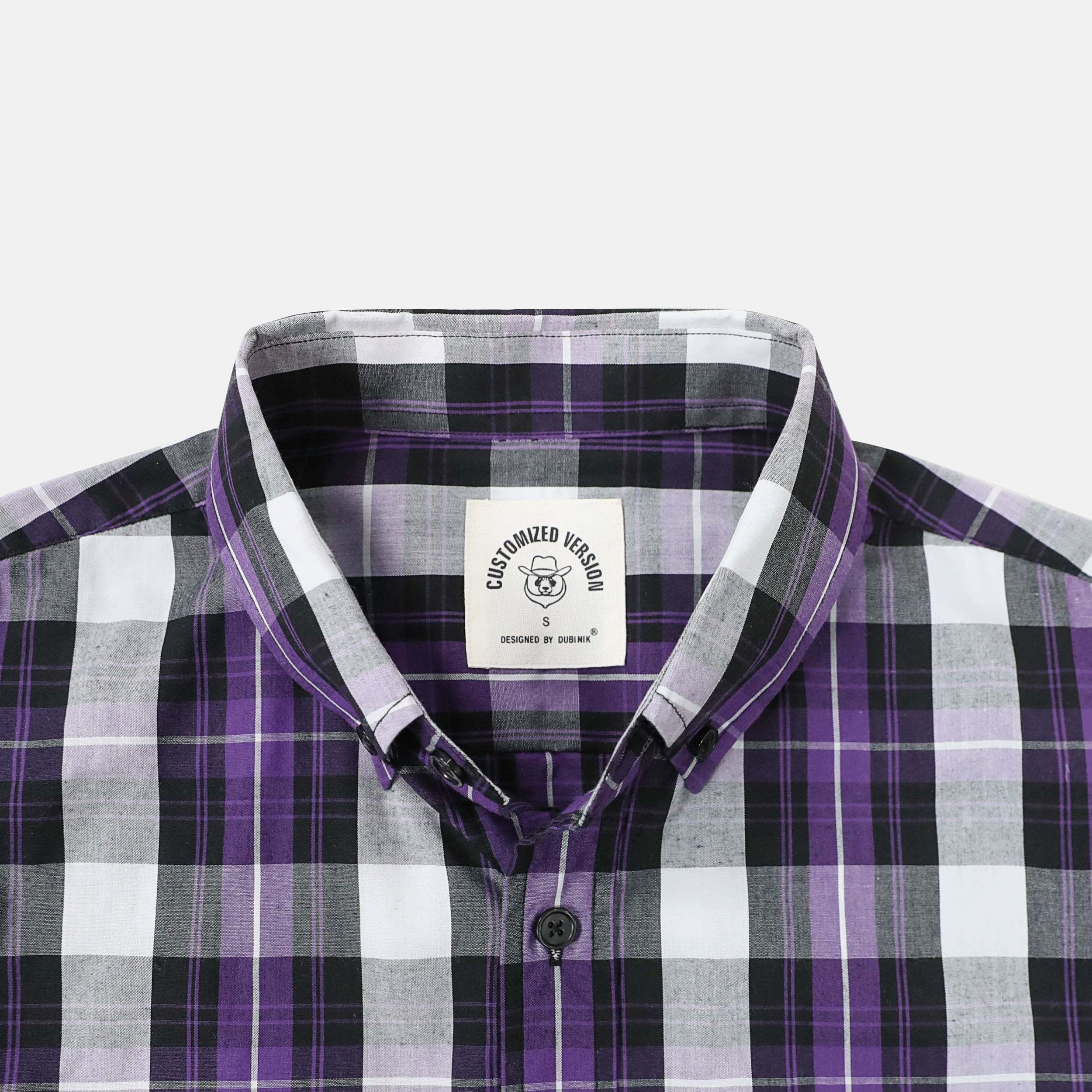 Dubinik? 3.2oz Mens Long Sleeve Casual Button Down Vintage Plaid Shirts#52033