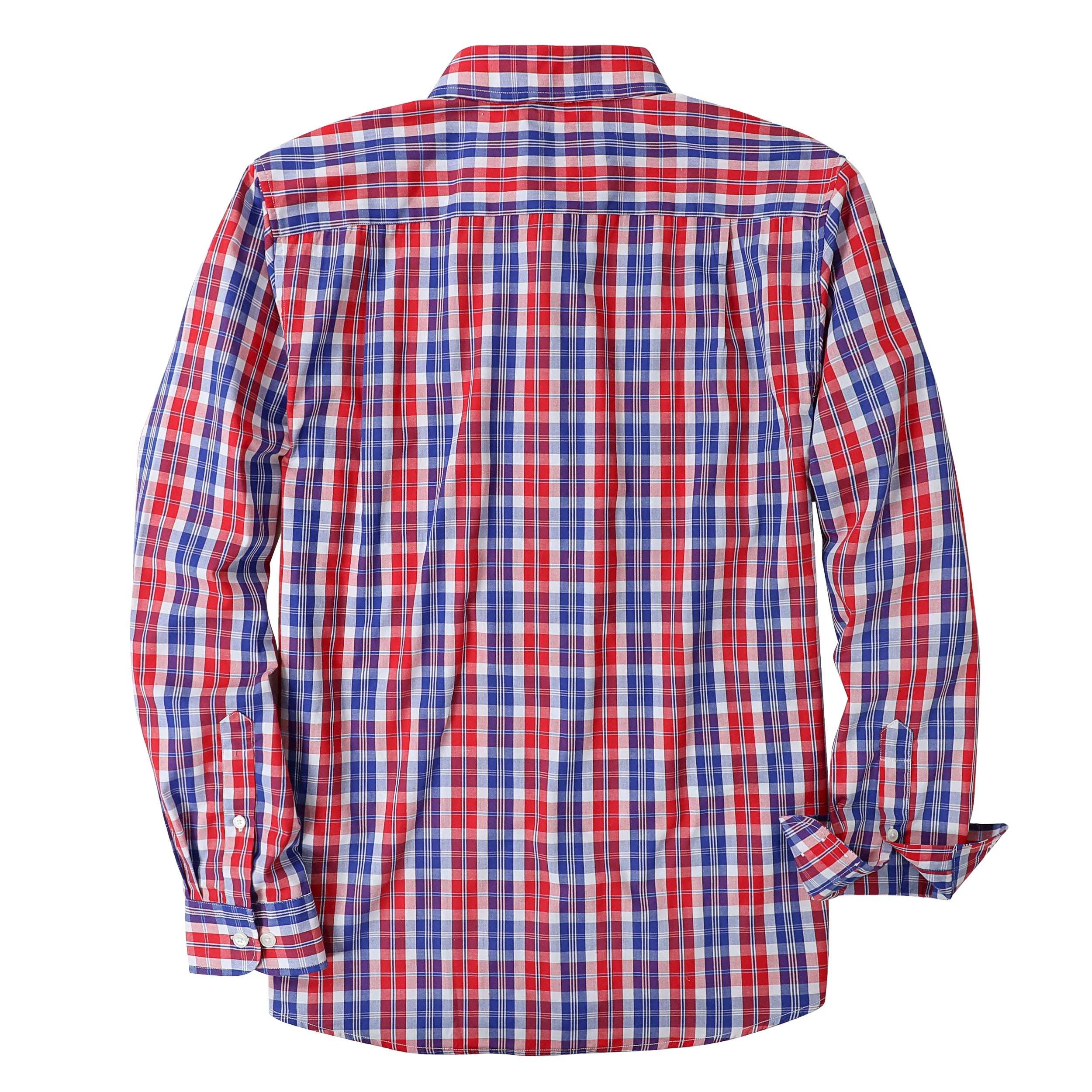Dubinik? 3.2oz Mens Long Sleeve Casual Button Down Vintage Plaid Shirts#52013