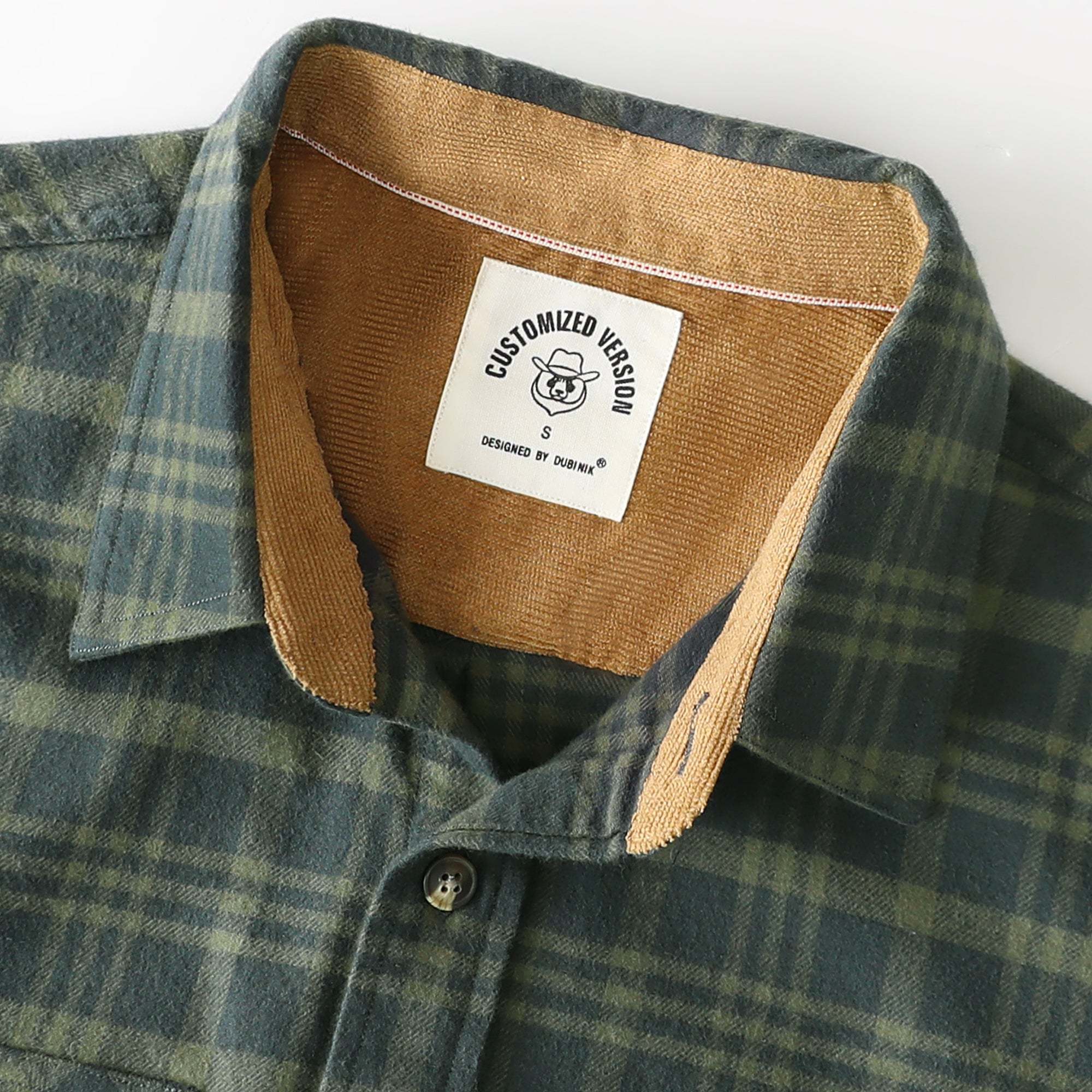 Tall size in stock now! Dubinik? 6oz Mens Green Flannel Shirt Long Sleeve Button Down Plaid All Cotton Soft Brushed Flannel Shirt For Men Utility Casual Shirt #0030022