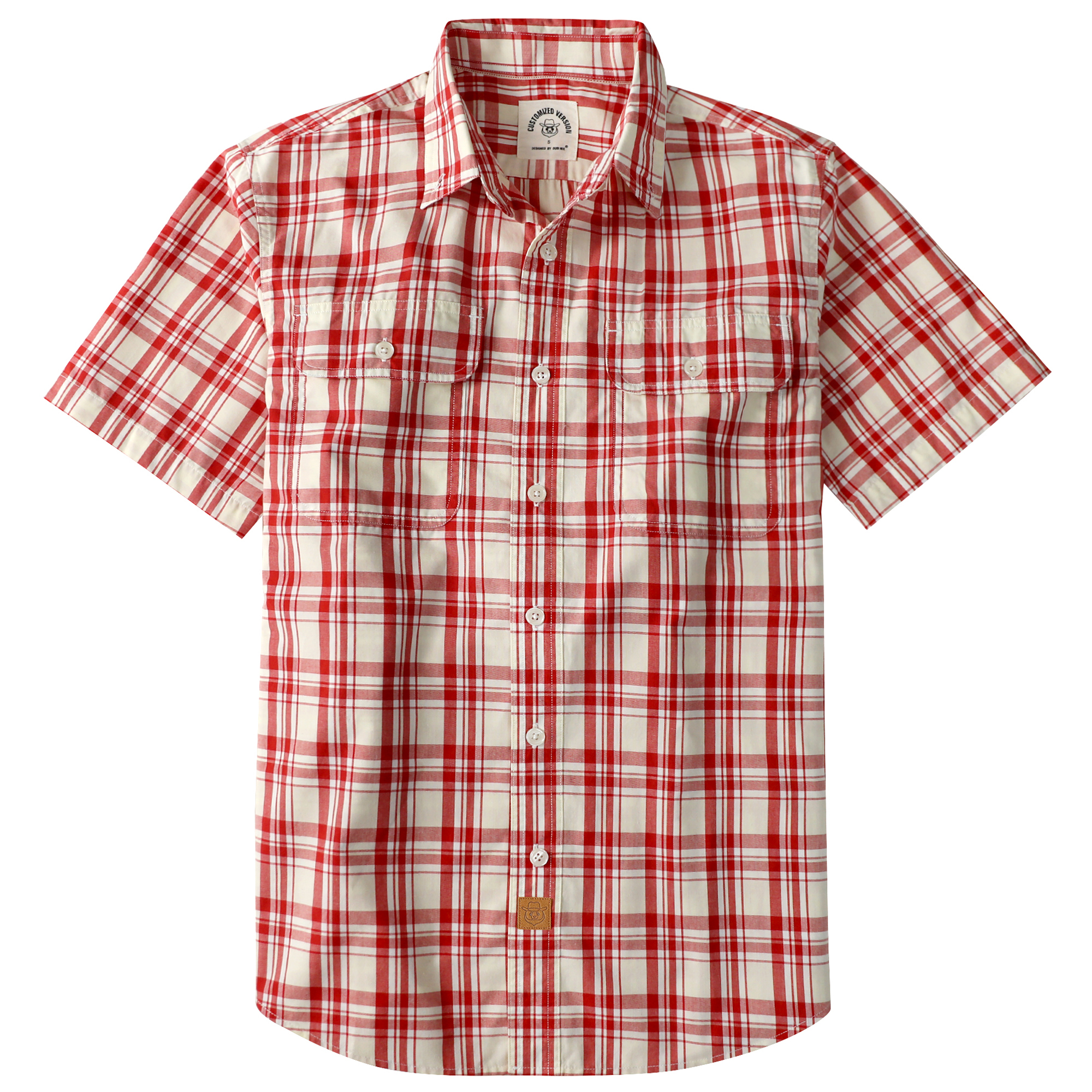 Dubinik? Mens Short Sleeve Button Down Shirts Plaid Casual Regular #49005