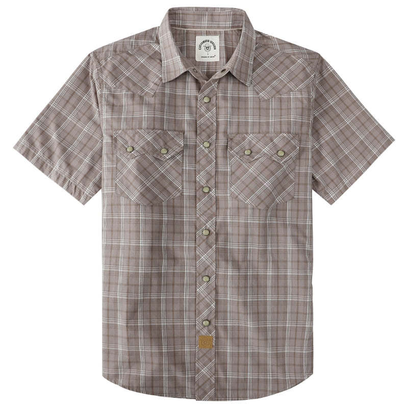 Dubinik? Men's Pearl Snap Sawtooth Pocket Western Plaid Shirt Short Sleeve#47016