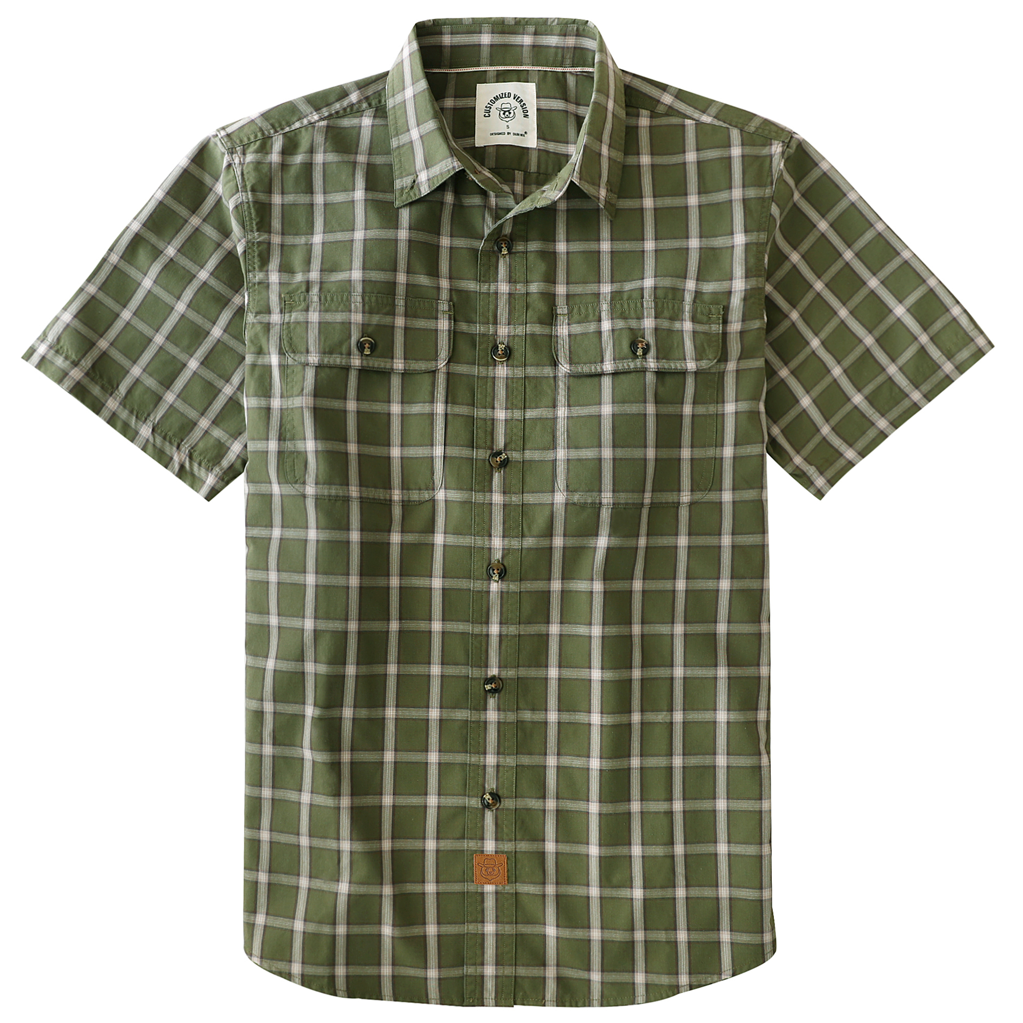 Dubinik? Mens Short Sleeve Button Down Shirts Plaid Casual Regular #49026