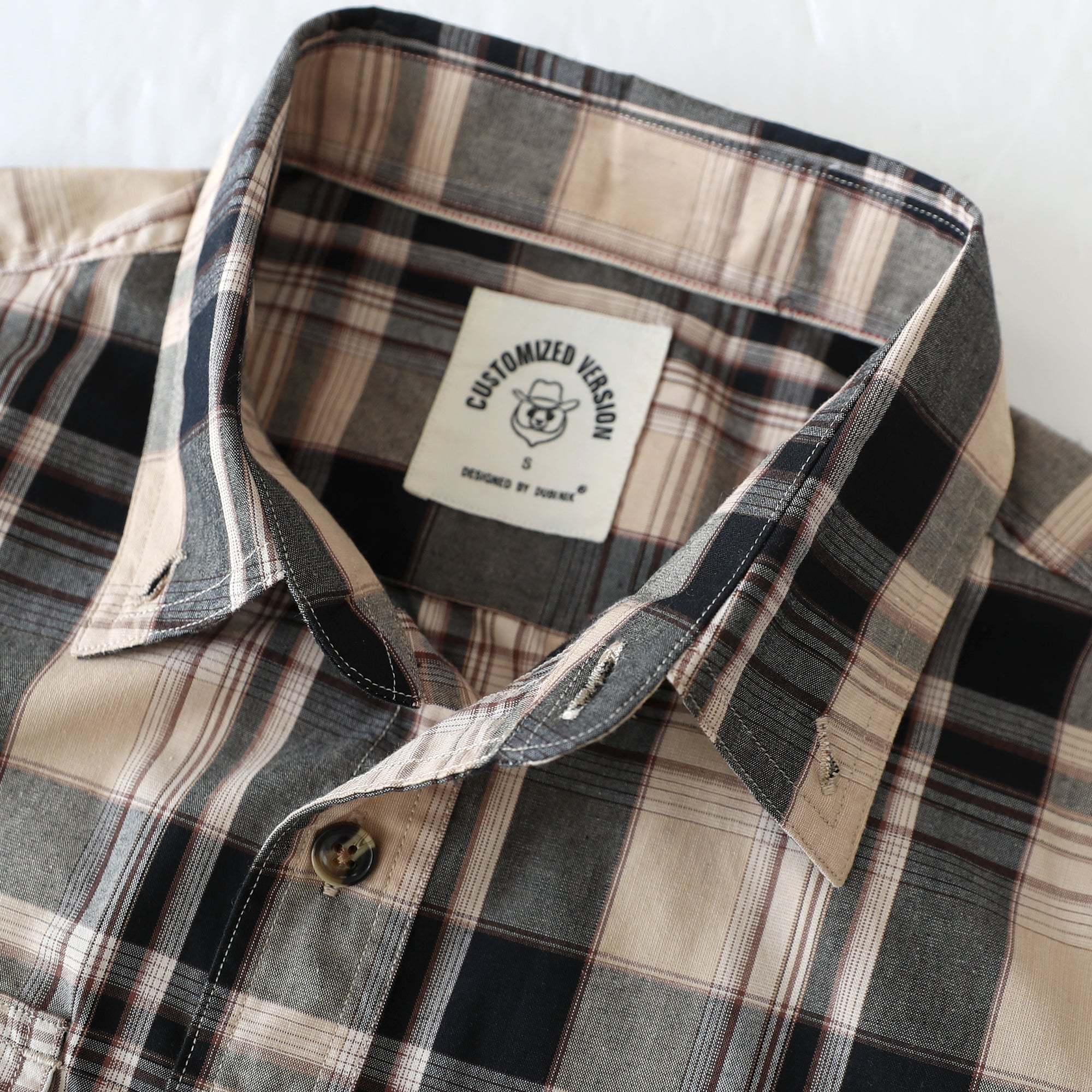 Dubinik? Mens Short Sleeve Button Down Shirts Plaid Casual Regular #49004