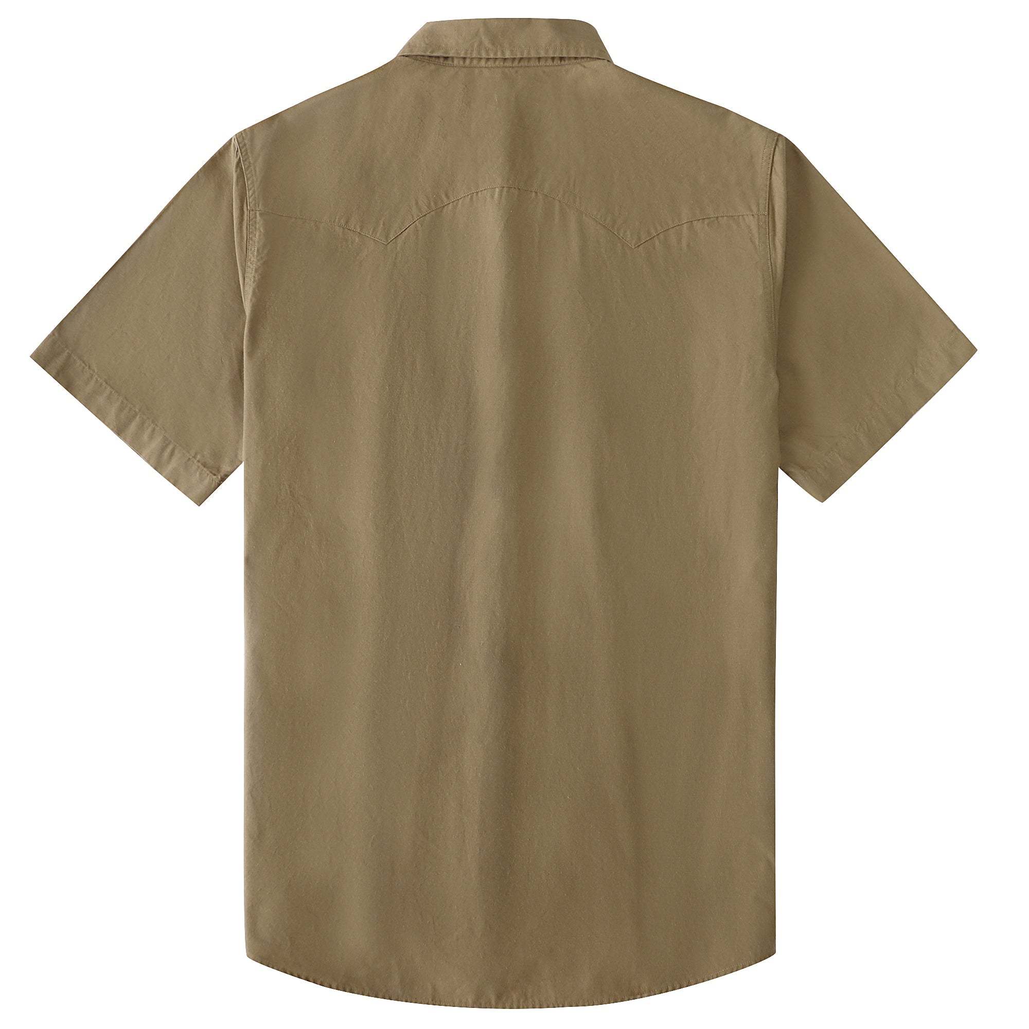 Dubinik? Men's Pearl Snap Sawtooth Pocket Western Plaid Shirt Short Sleeve#47030
