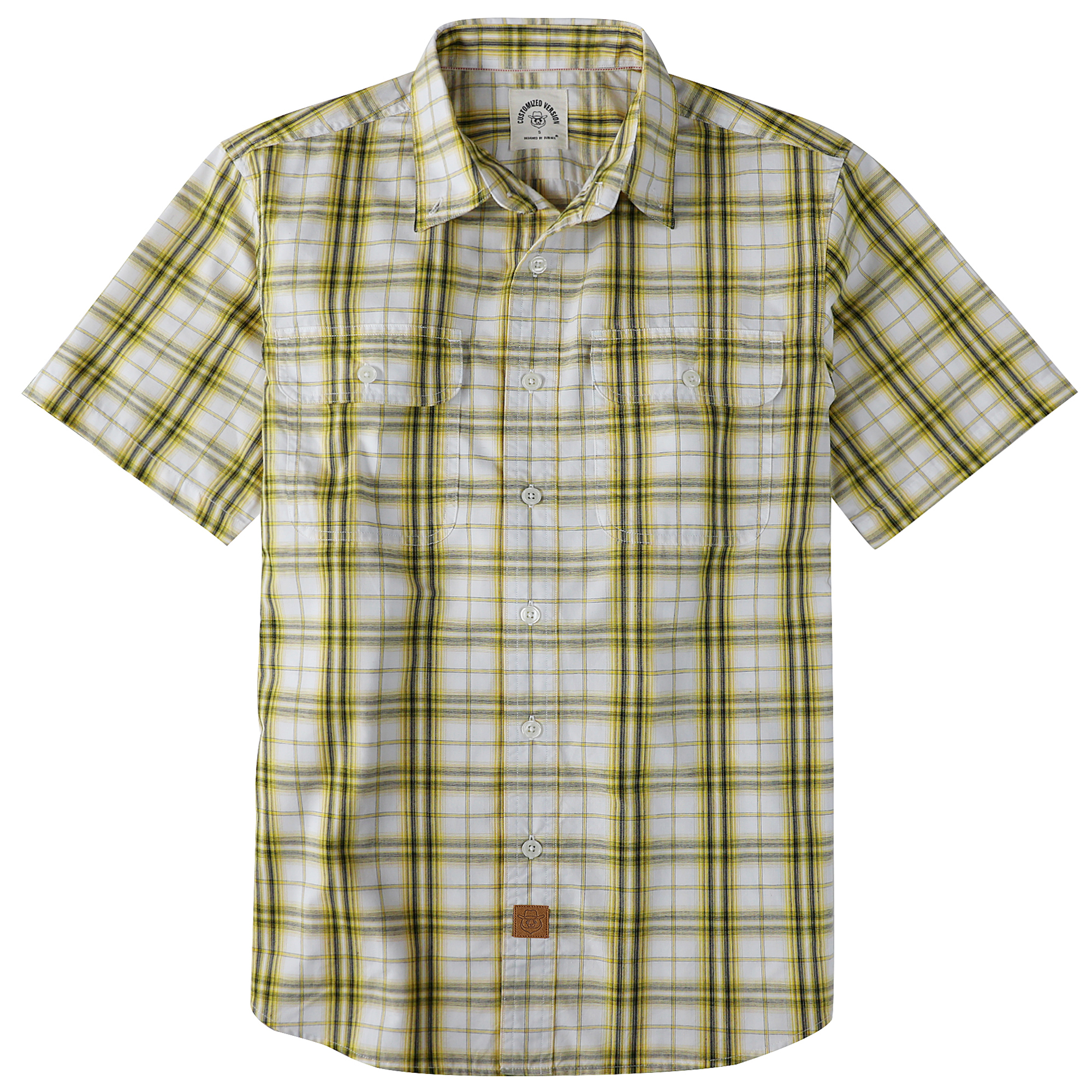 Dubinik? Mens Short Sleeve Button Down Shirts Plaid Casual Regular #49010