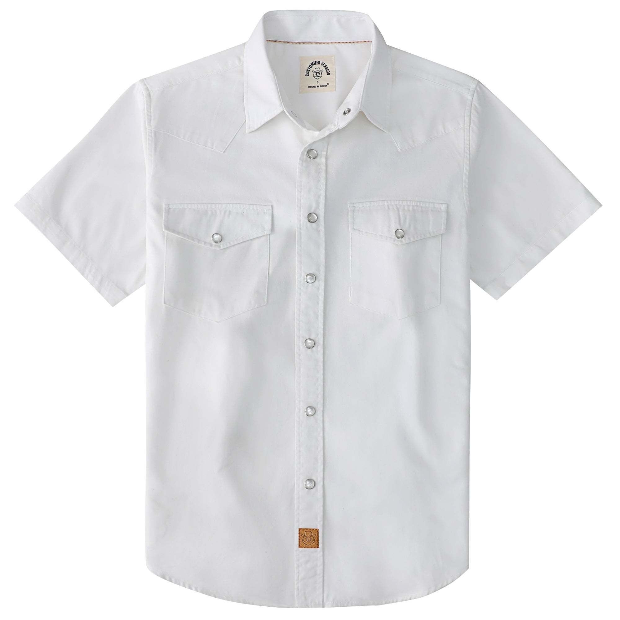 Dubinik? Mens Short Sleeve Work Shirt Snap Button Heavy Cotton#10503
