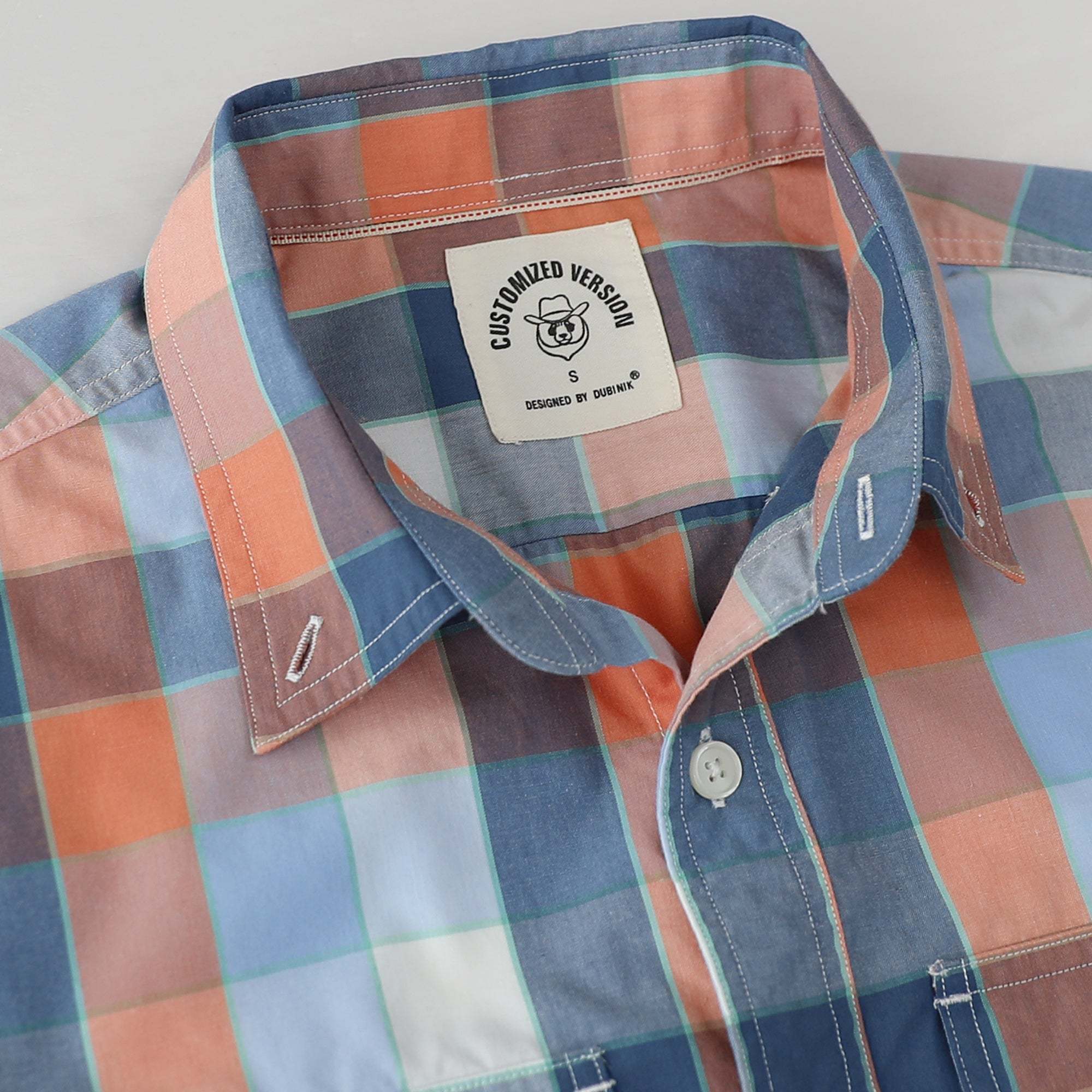 Dubinik? Mens Short Sleeve Button Down Shirts Plaid Casual Regular #49020