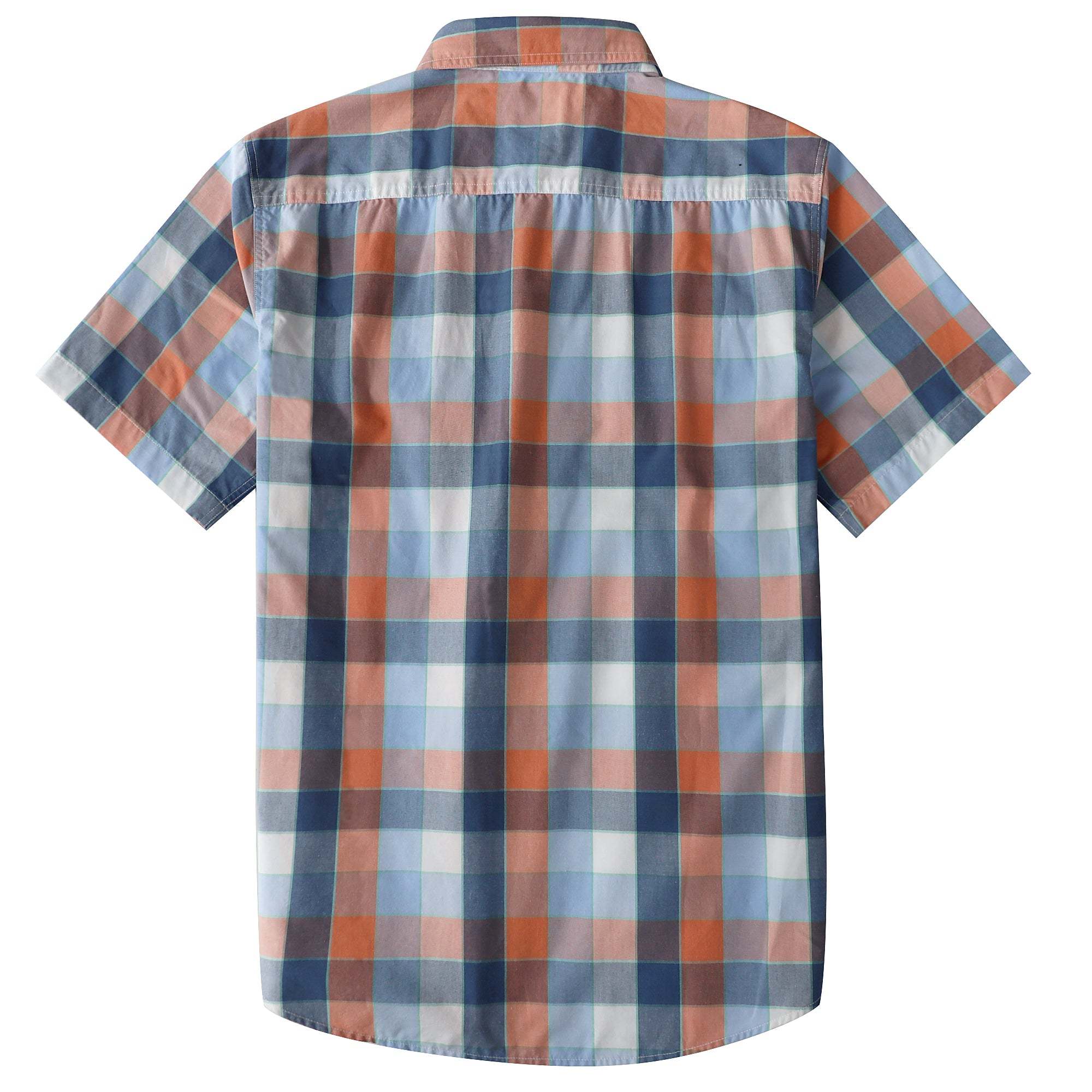 Dubinik? Mens Short Sleeve Button Down Shirts Plaid Casual Regular #49020