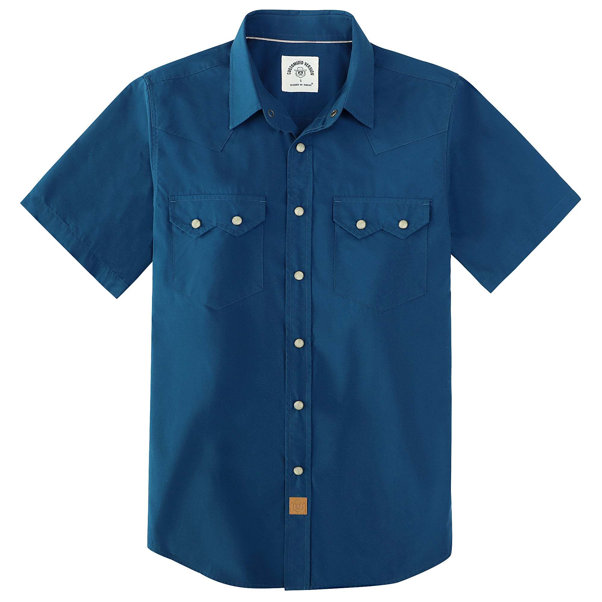 Dubinik? Men's Pearl Snap Sawtooth Pocket Western Plaid Shirt Short Sleeve#47029