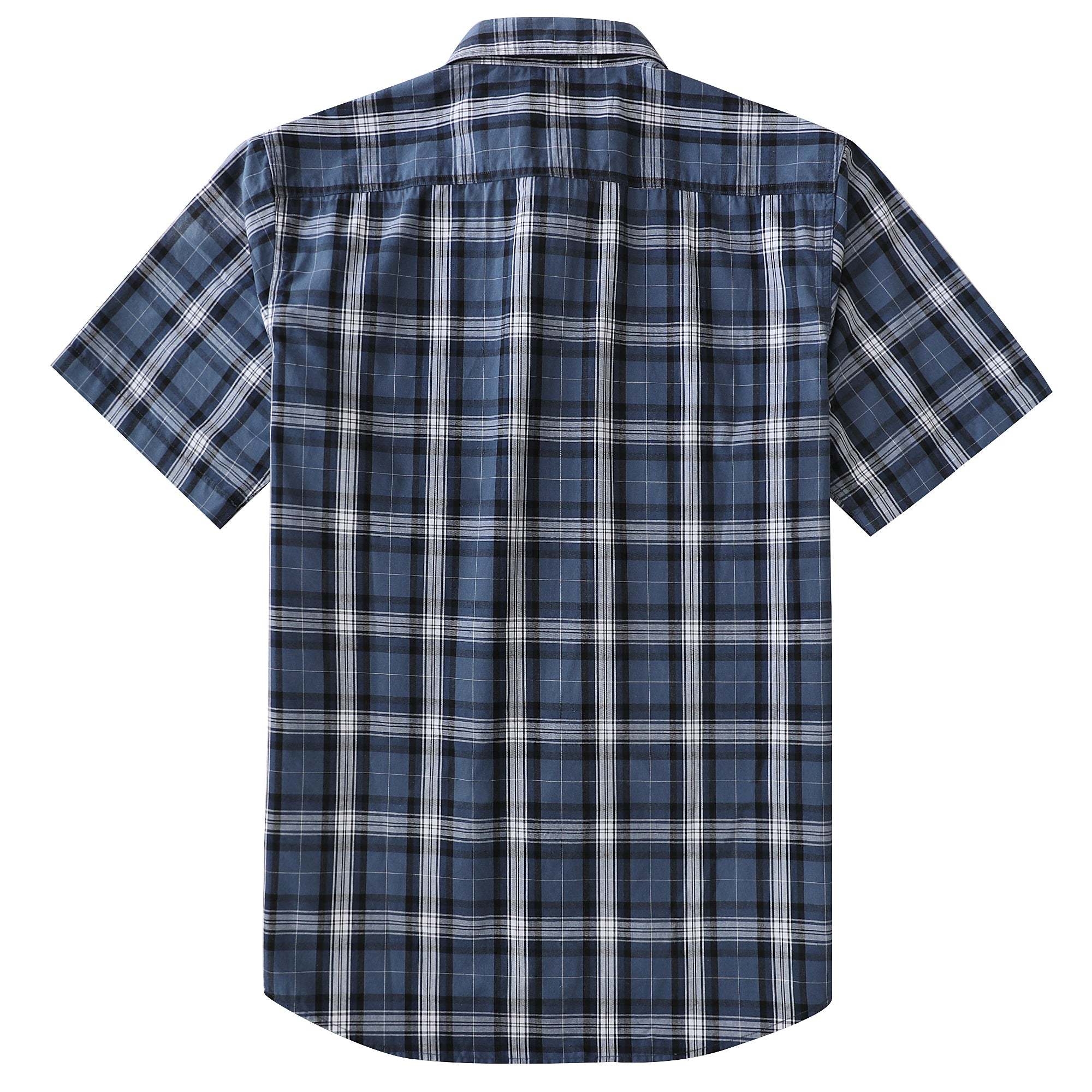 Dubinik? Mens Short Sleeve Button Down Shirts Plaid Casual Regular #49015