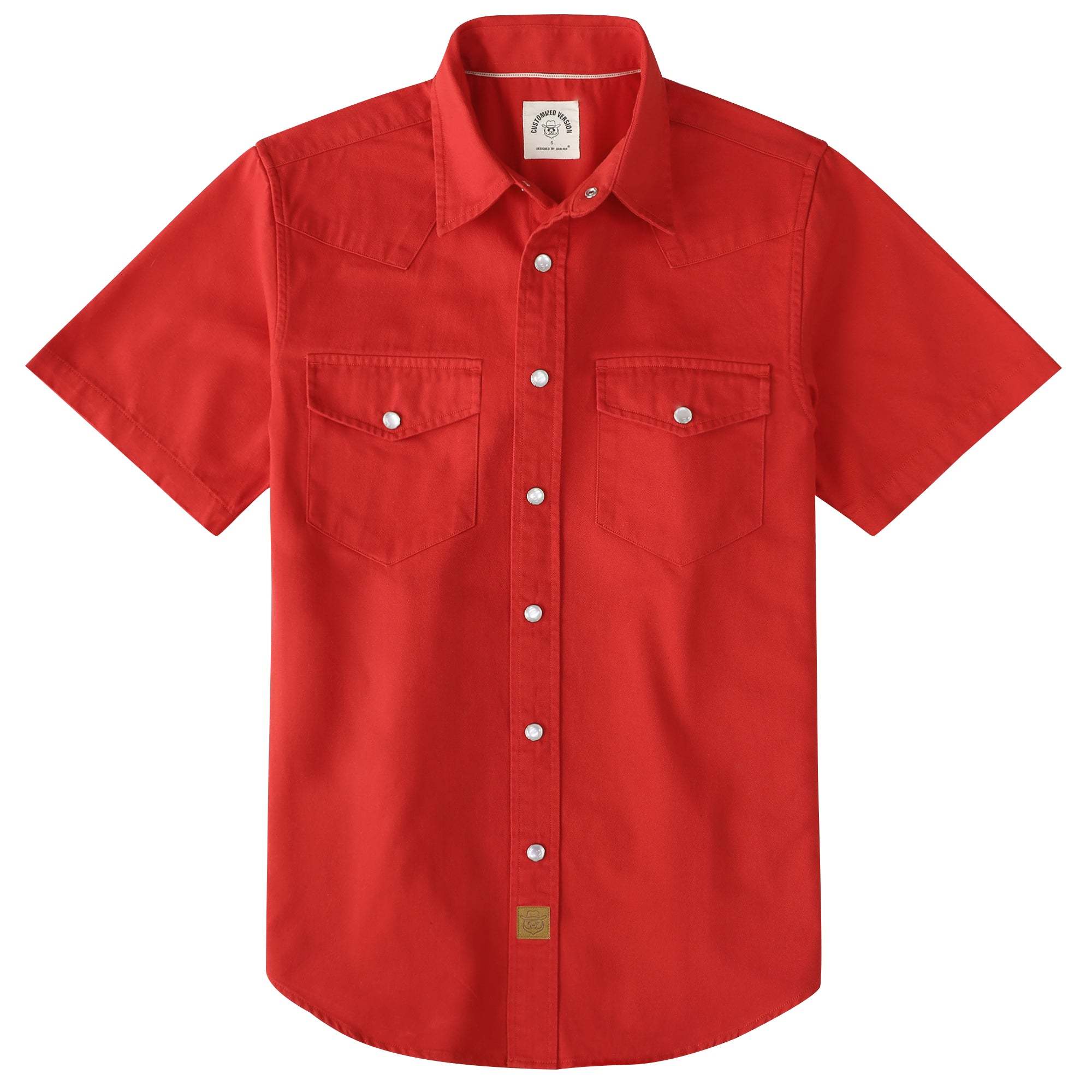 Dubinik? Mens Short Sleeve Work Shirt Snap Button Heavy Cotton#10504