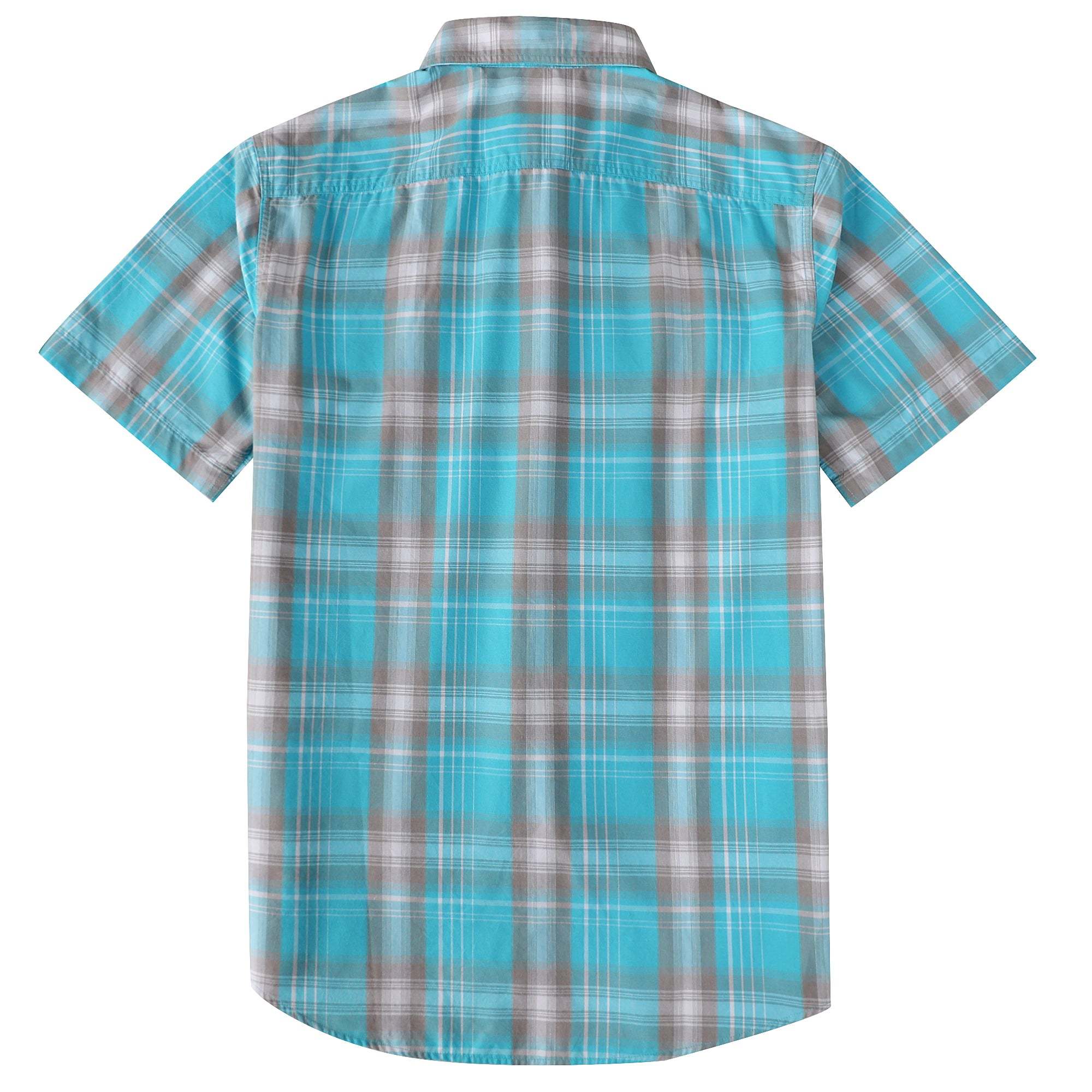 Dubinik? Mens Short Sleeve Button Down Shirts Plaid Casual Regular #49024