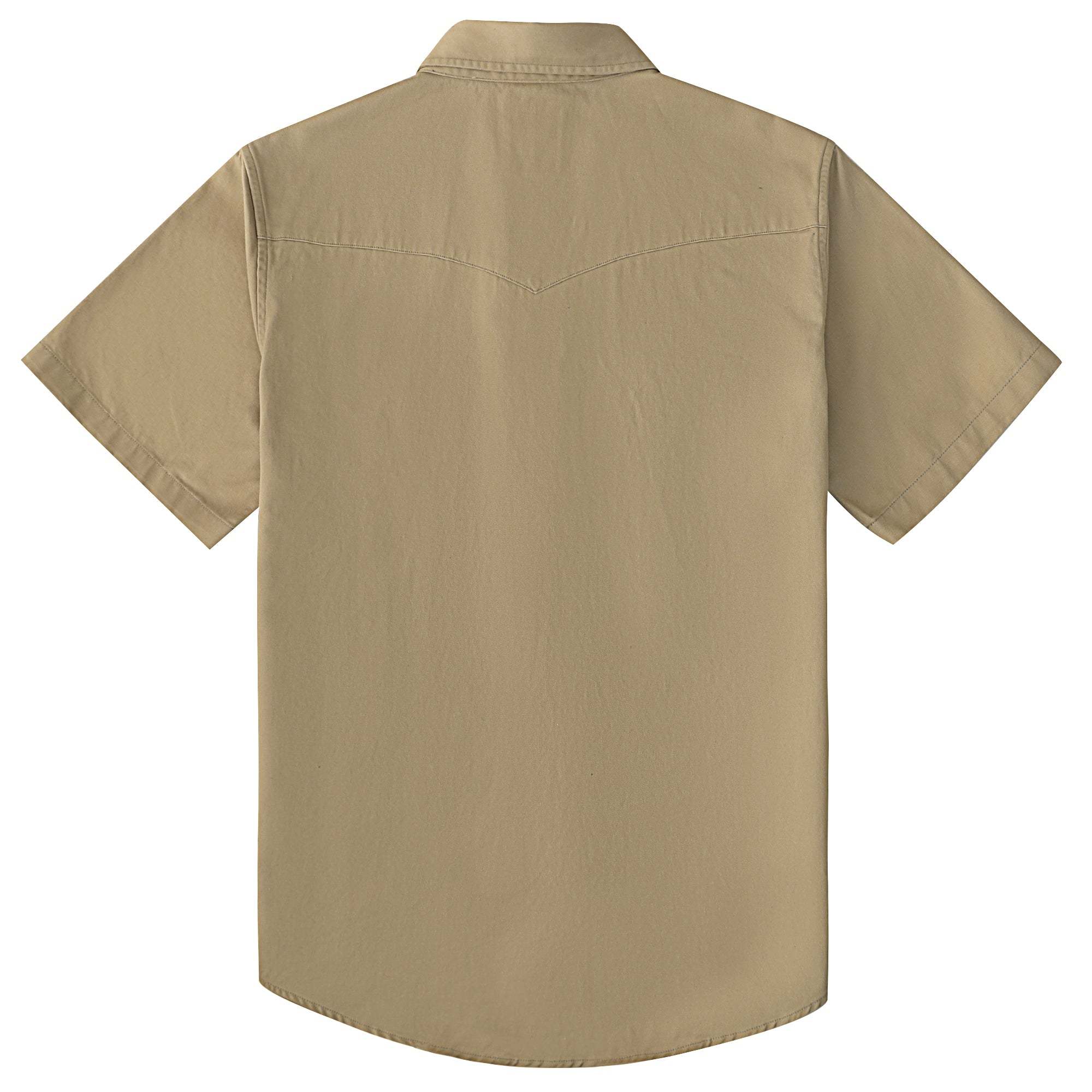 Dubinik? Mens Short Sleeve Work Shirt Snap Button Heavy Cotton#10505
